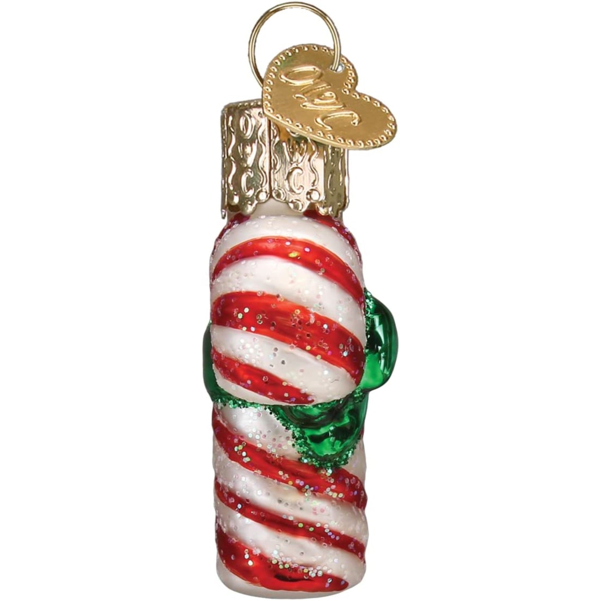 Old World Christmas Mini Blown Glass Candy Cane Ornament, 1.75"