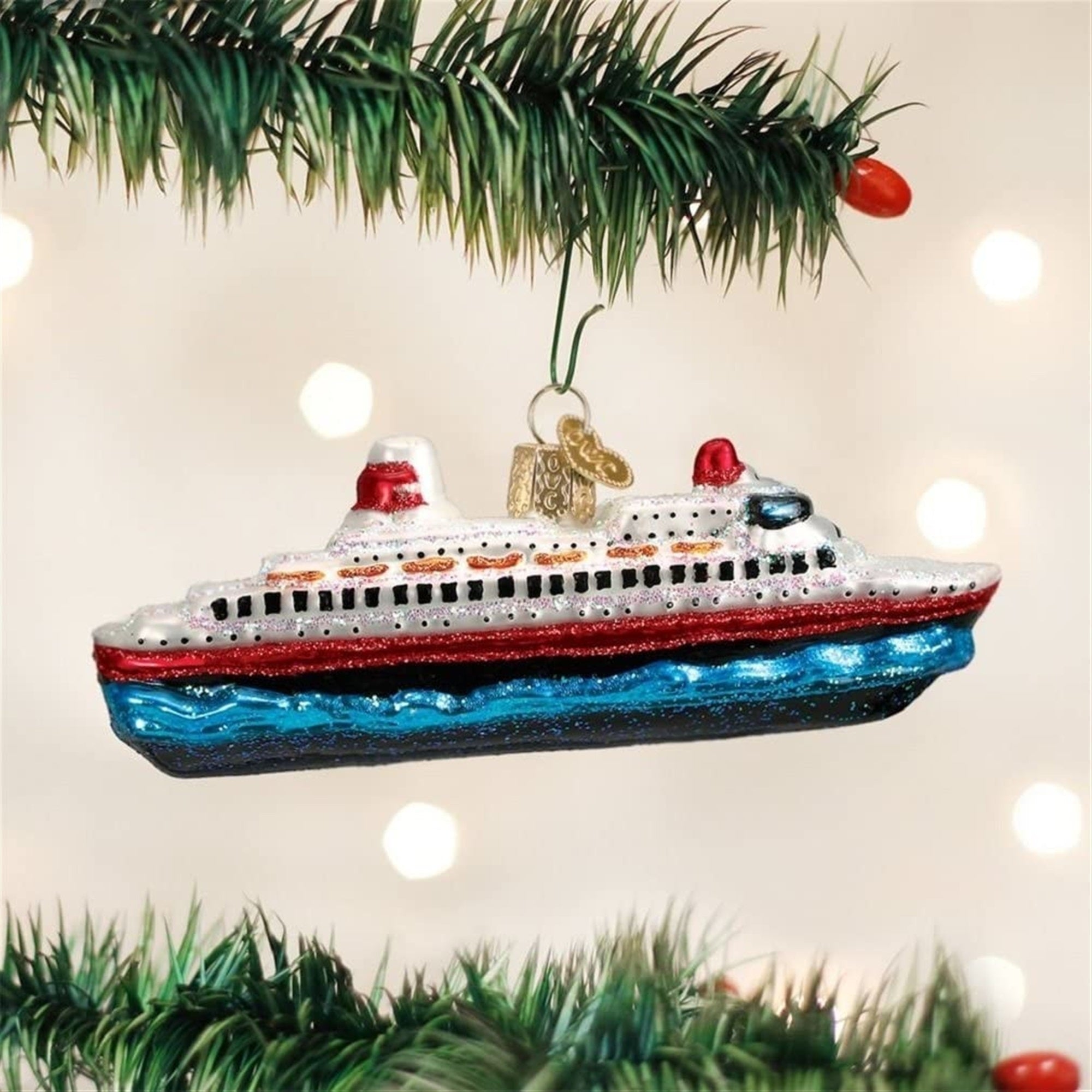 Old World Christmas Glass Blown Ornament, Cruise Ship