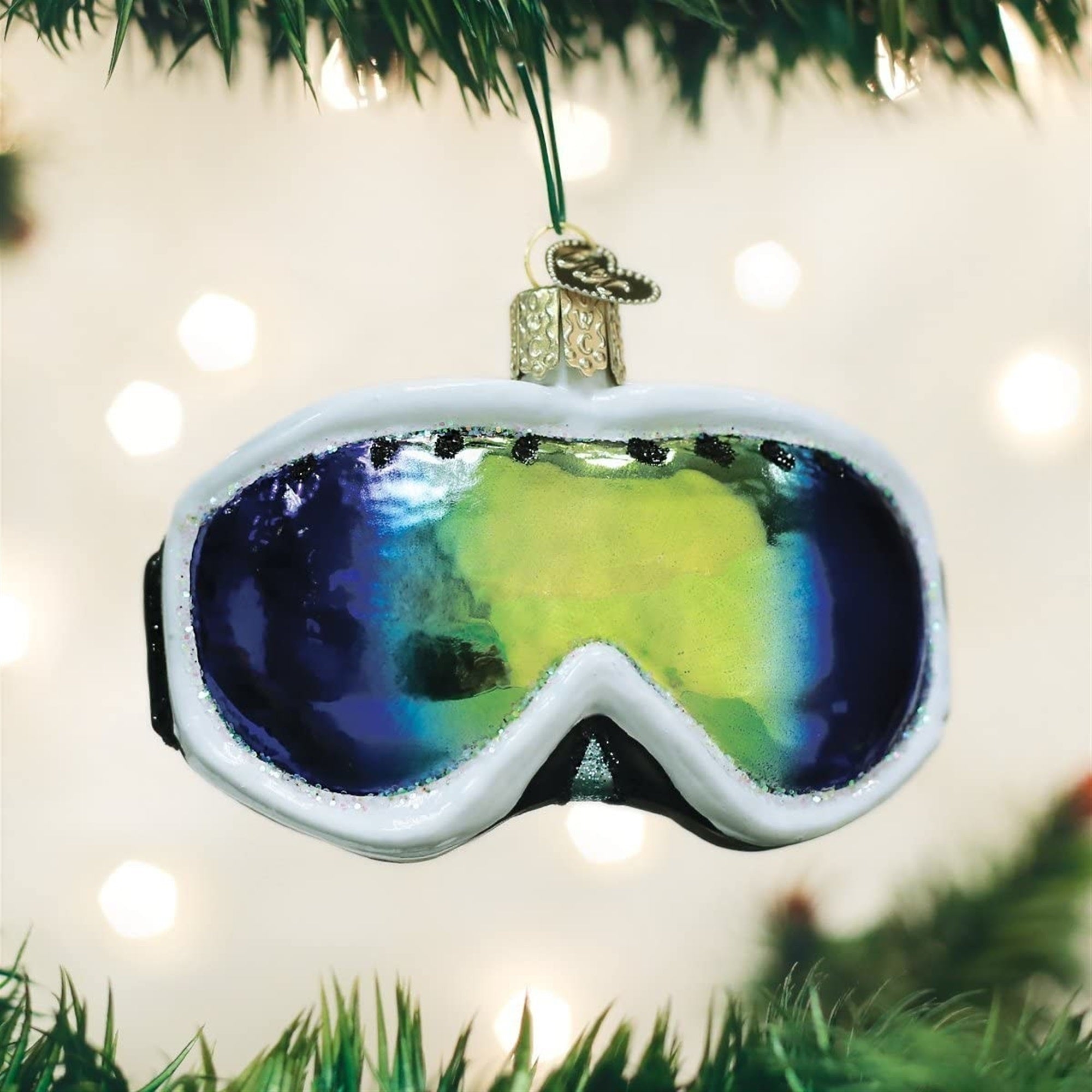 Old World Christmas Glass Blown Ski Goggles Ornament