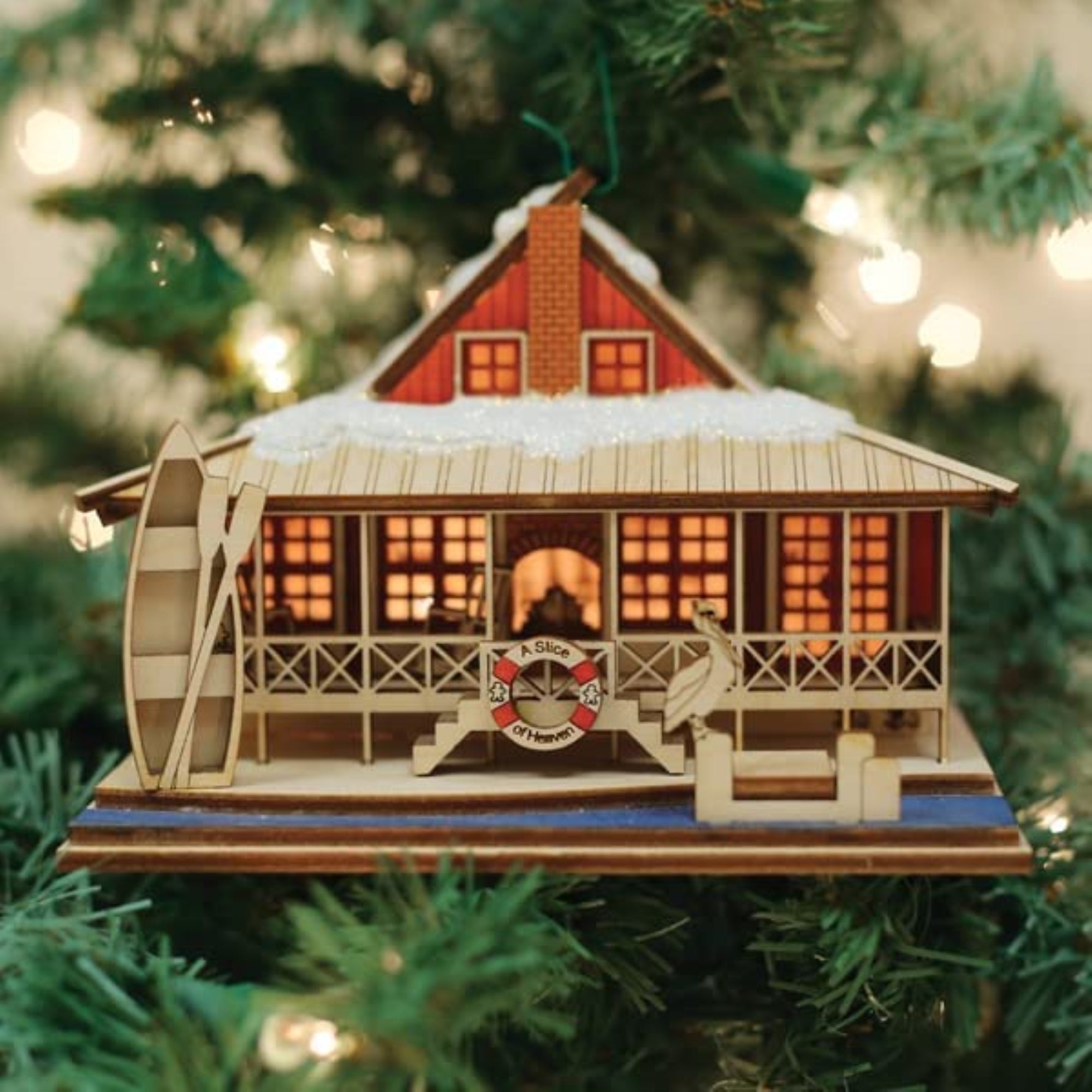 Old World Christmas Lake House Ornament For Christmas Tree, Glass Blown