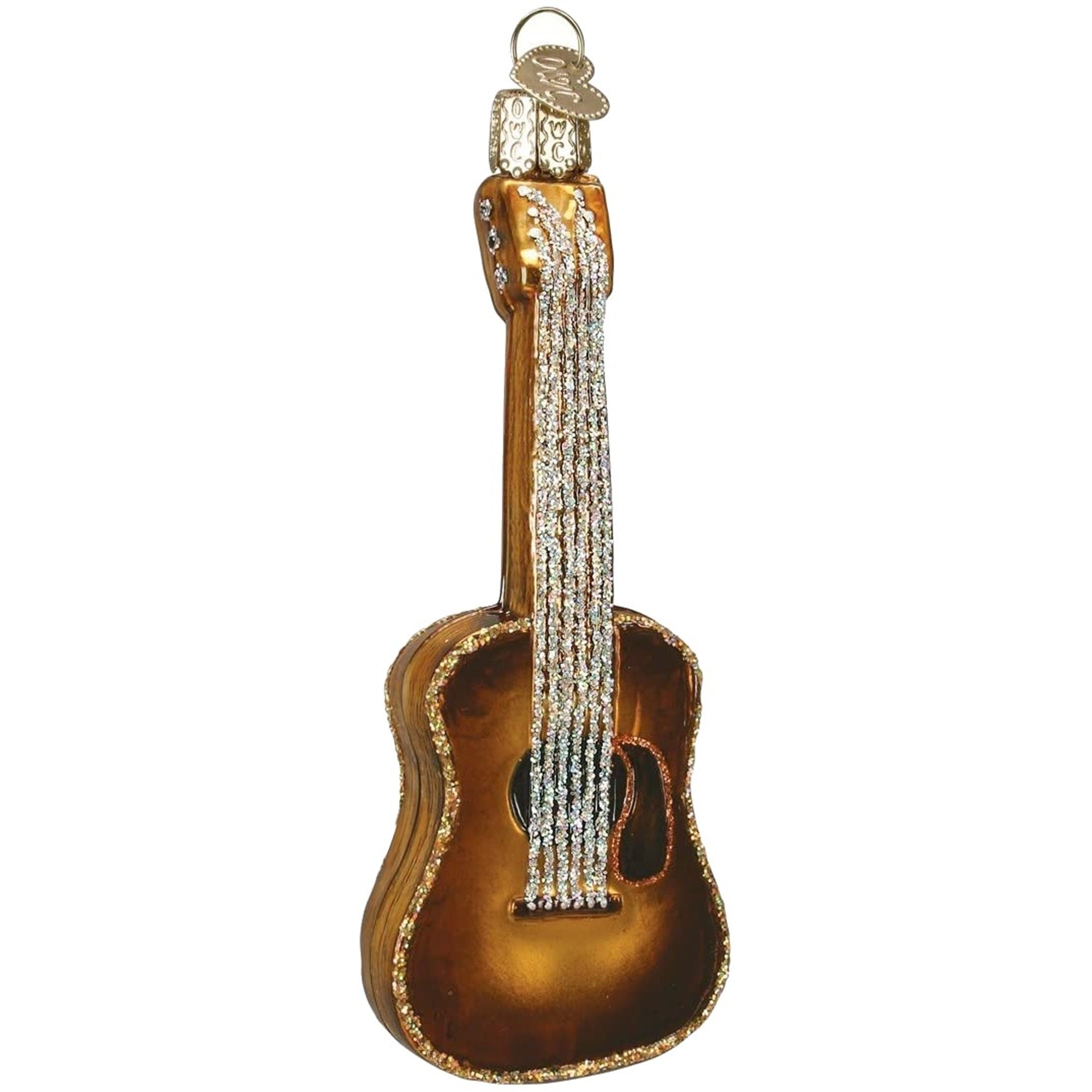 Old World Christmas Glass Blown Guitar Ornament