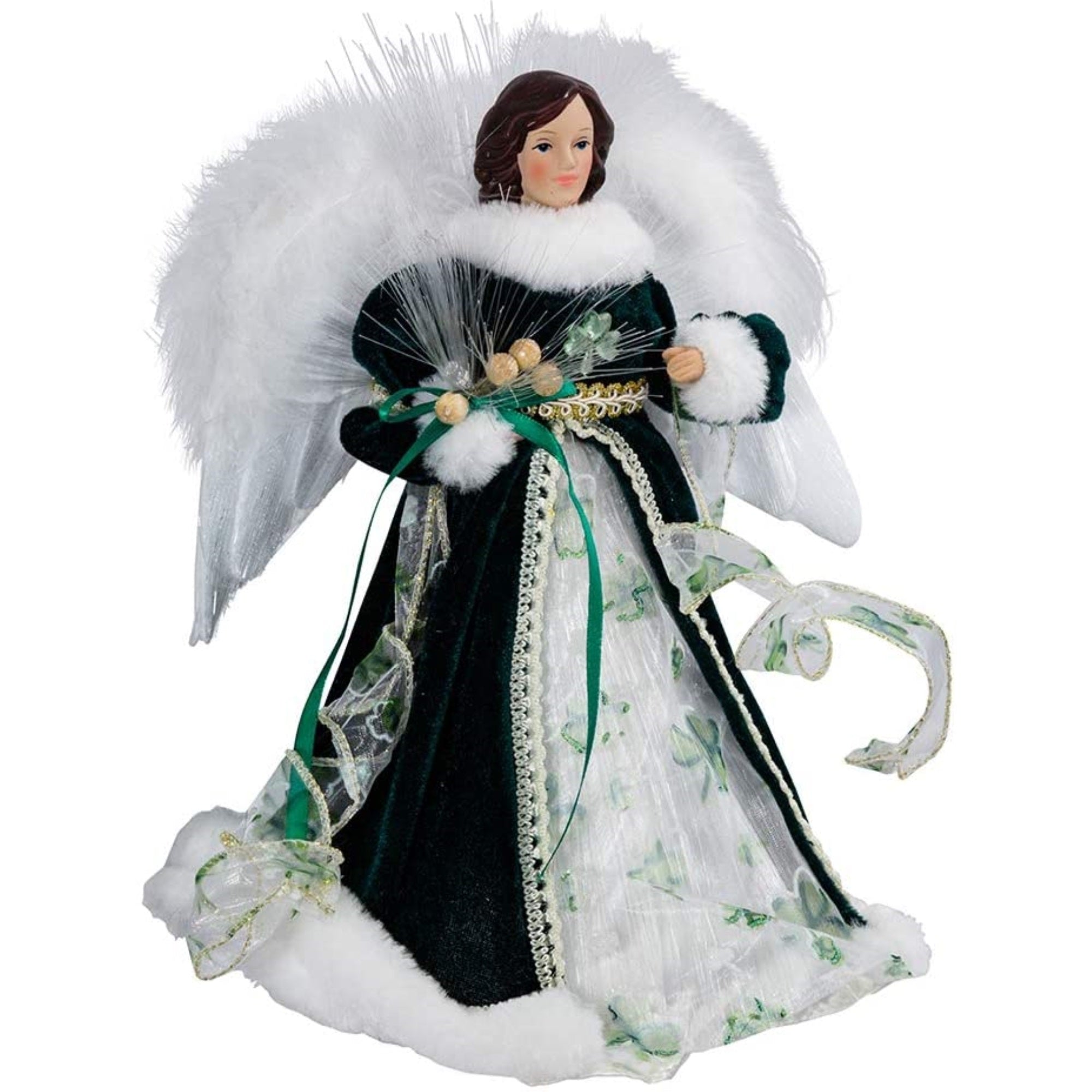 Kurt Adler Fiber Optic Irish Angel Treetop 12-Inch