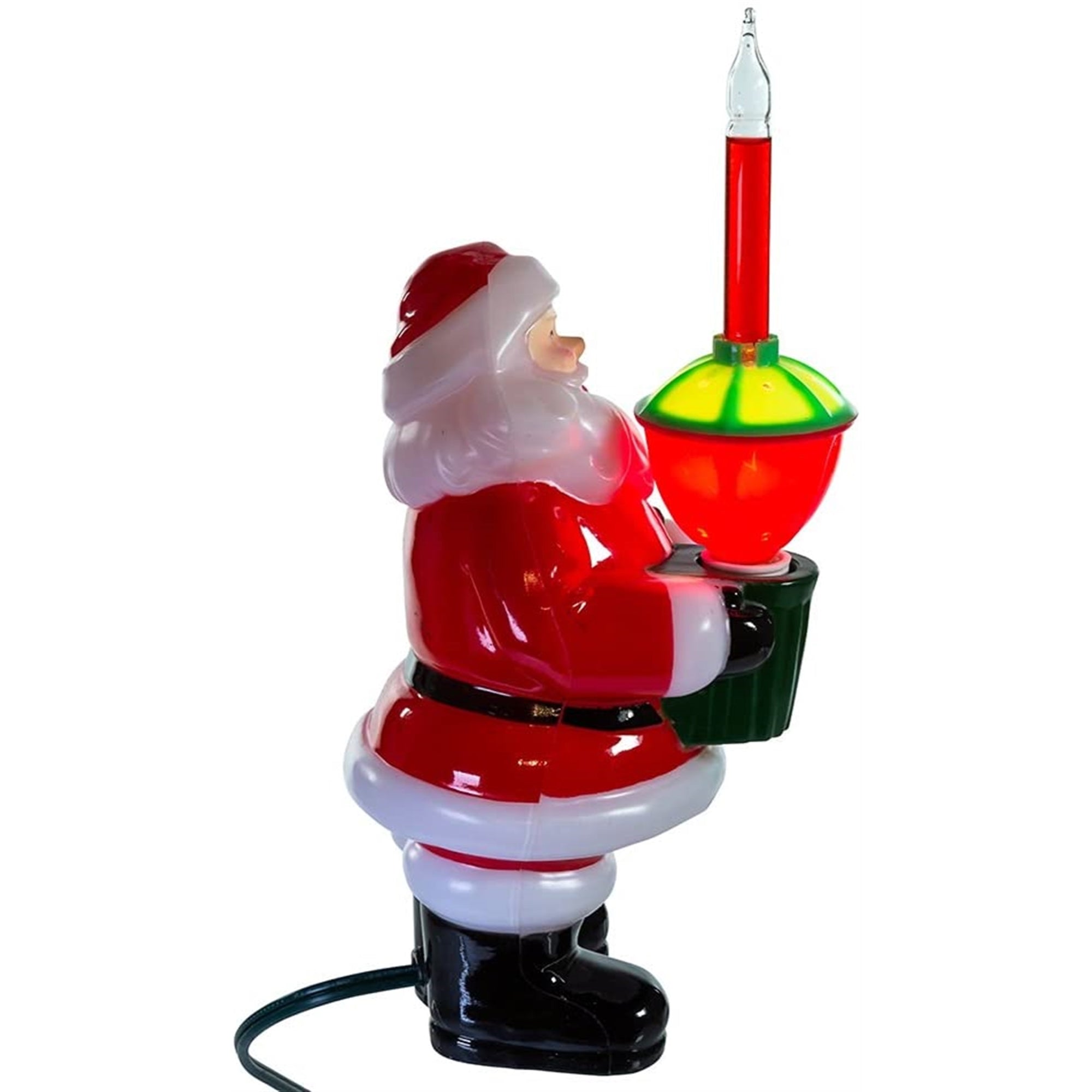 Kurt Adler Jolly Santa Bubble Light Tabletop Decoration, 7.25-inch