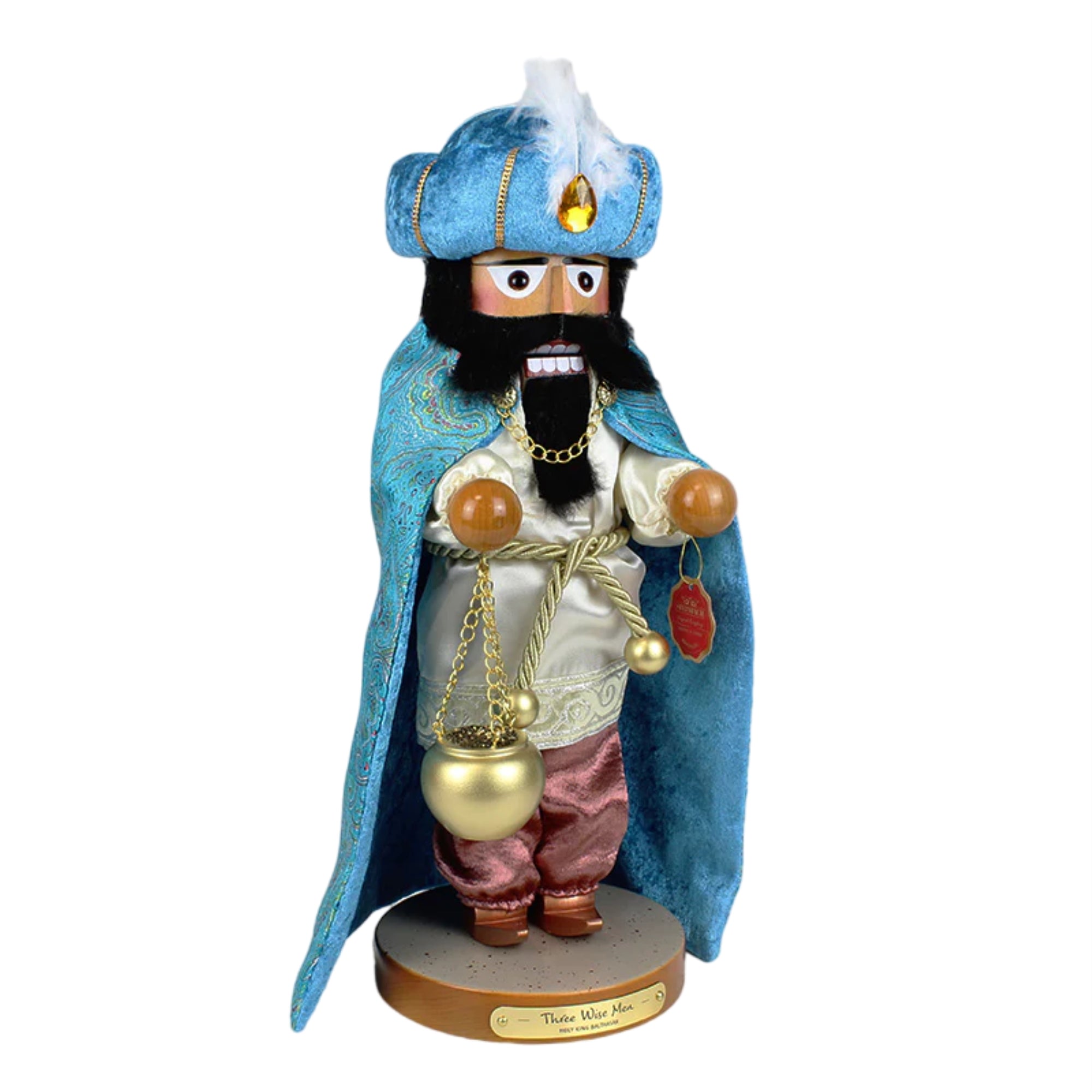 Steinbach Wooden Big Nutcracker, German Christmas Decoration, Three Wise Men Balthasar, 16"