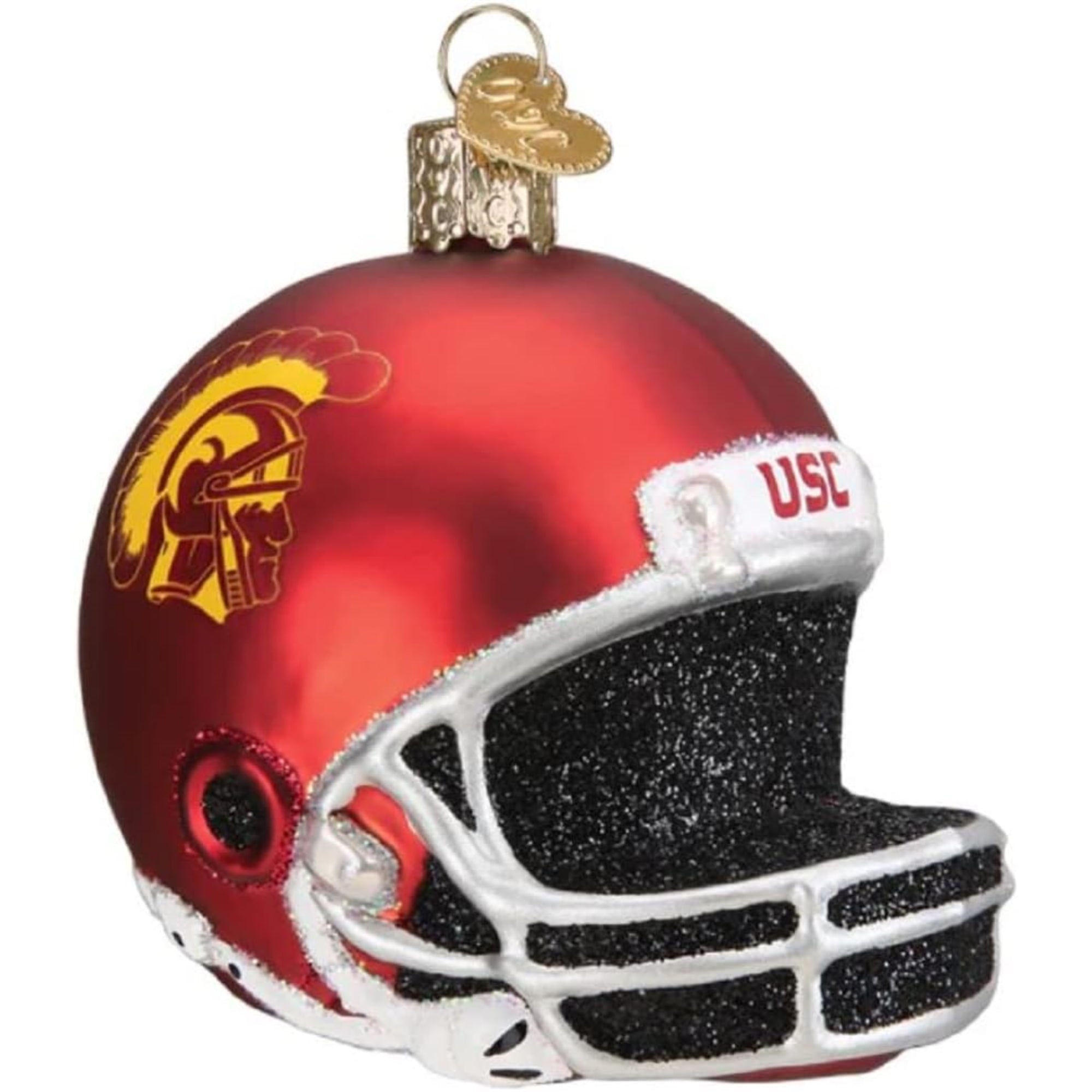 Old World Christmas USC Football Helmet Glass Blown Ornament for Christmas Tree