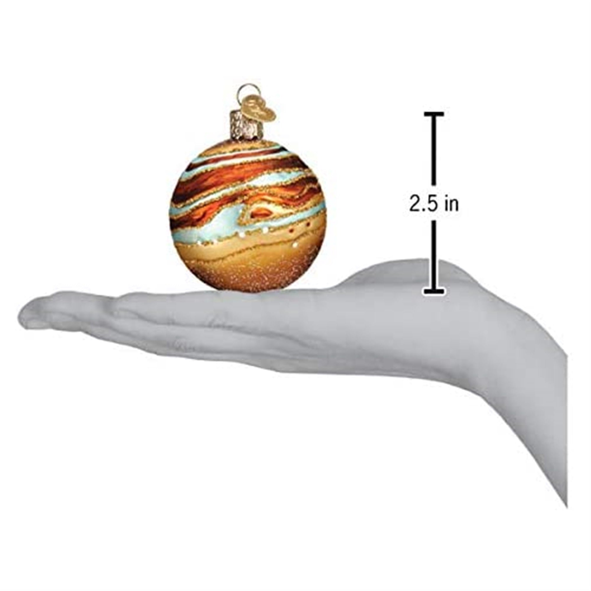 Old World Christmas Glass Blown Ornament Jupiter, 2.5"