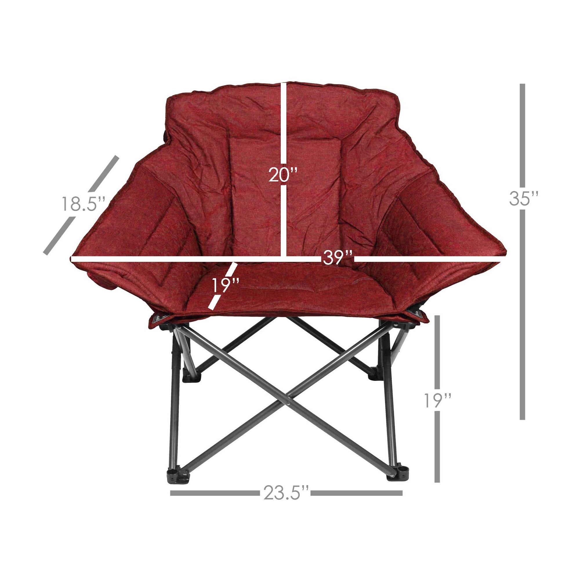 Zenithen Limited Guidesman Portable Padded Folding Chair, Red - Pack of 1