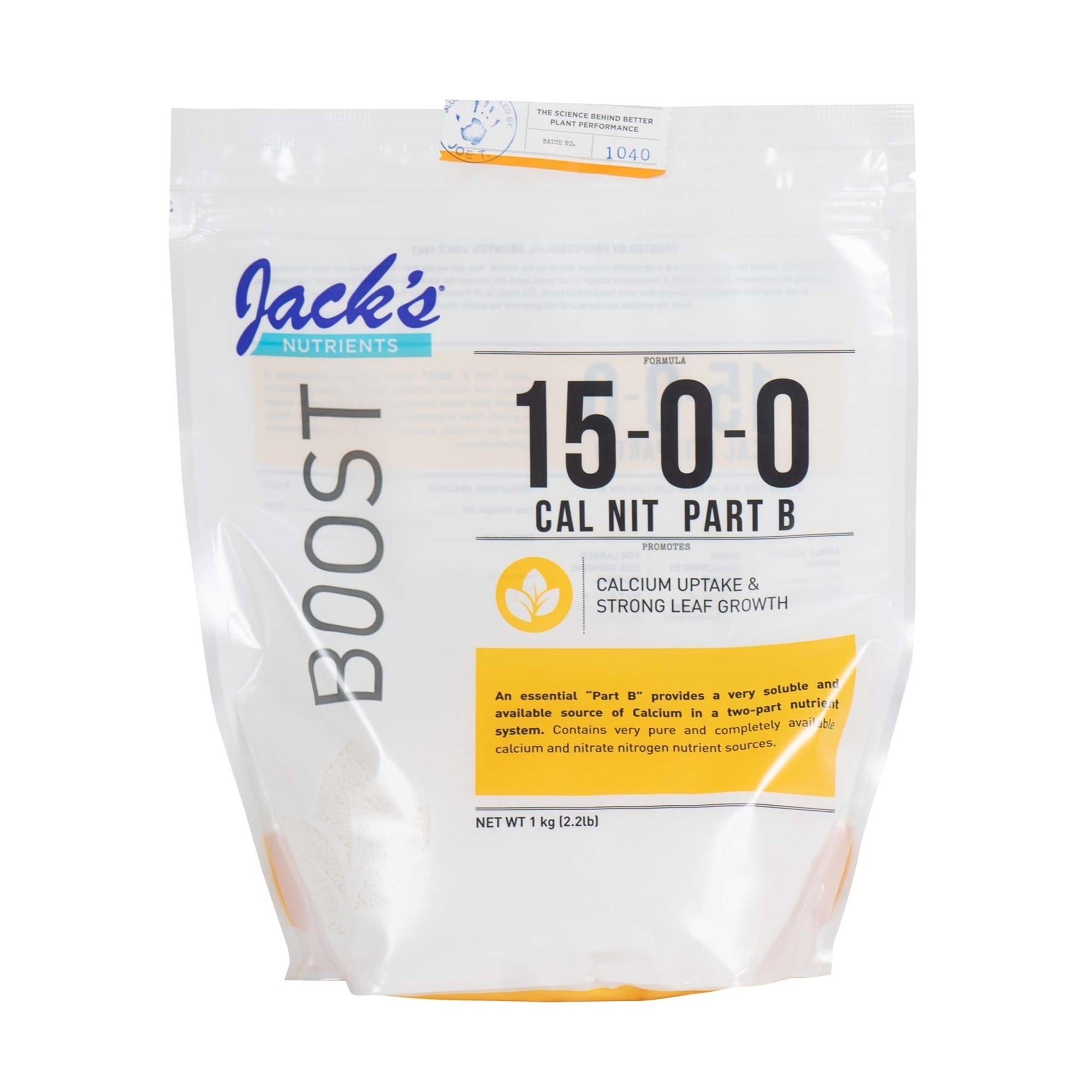 Jack's Nutrients Calcium Nitrate Part B 15-0-0, 2.2lbs