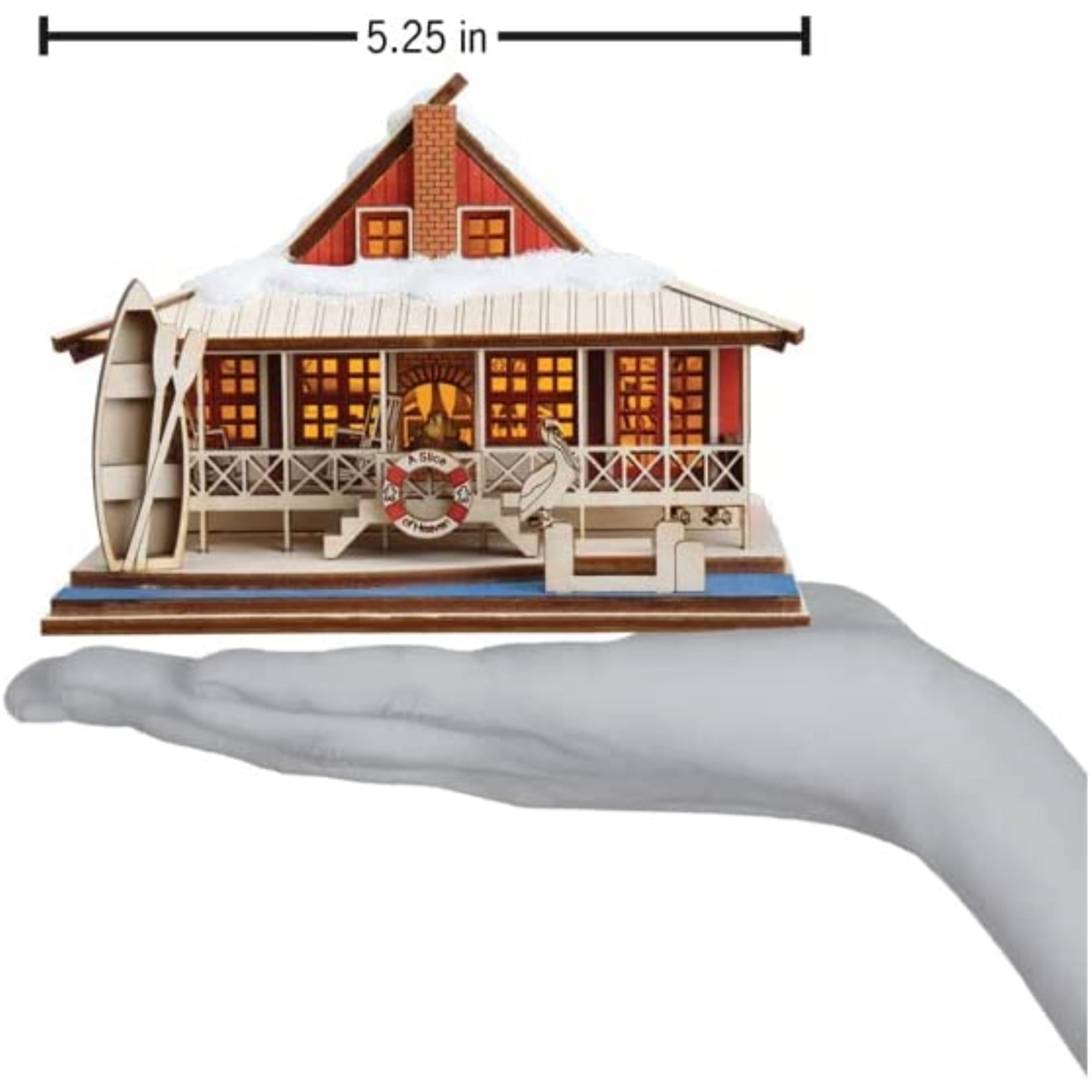 Old World Christmas Lake House Ornament For Christmas Tree, Glass Blown