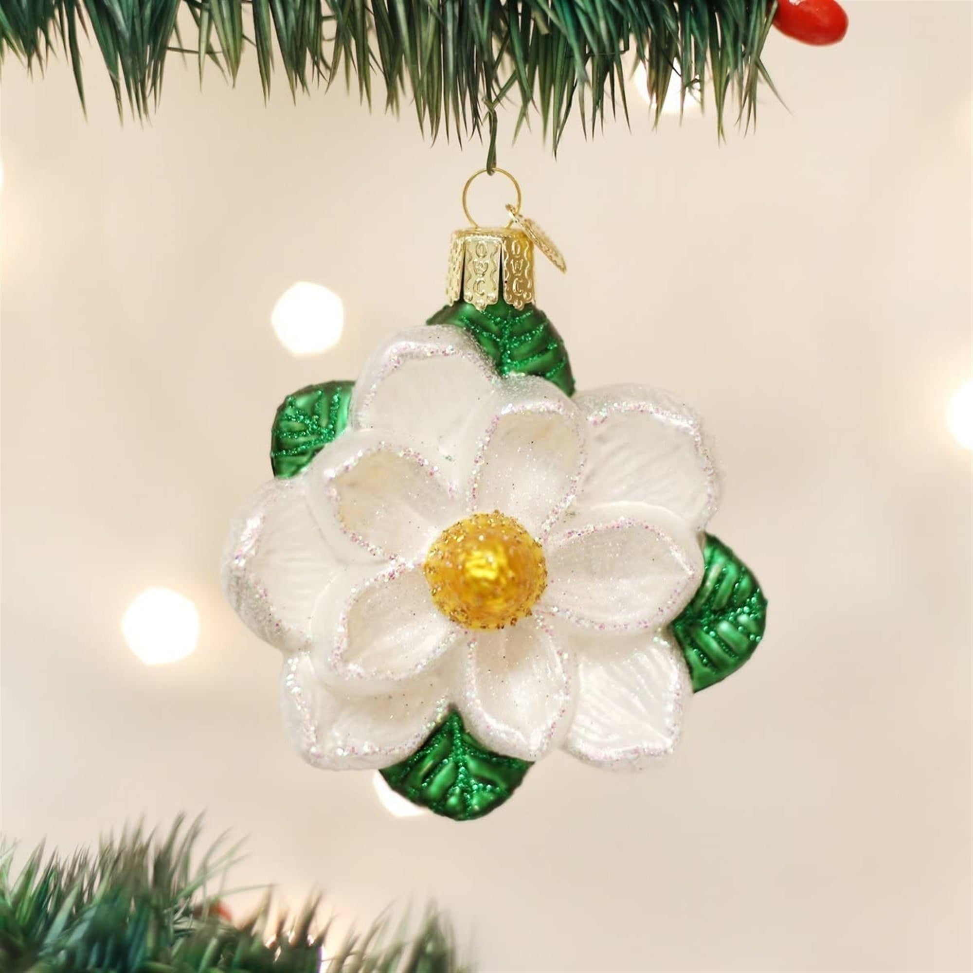 Old World Christmas Magnolia Glass Blown Ornament