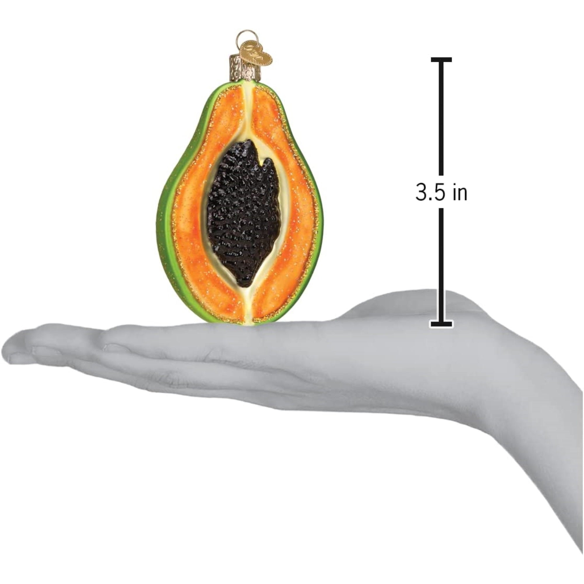 Old World Christmas Glass Blown Papaya Ornament, 3.5"