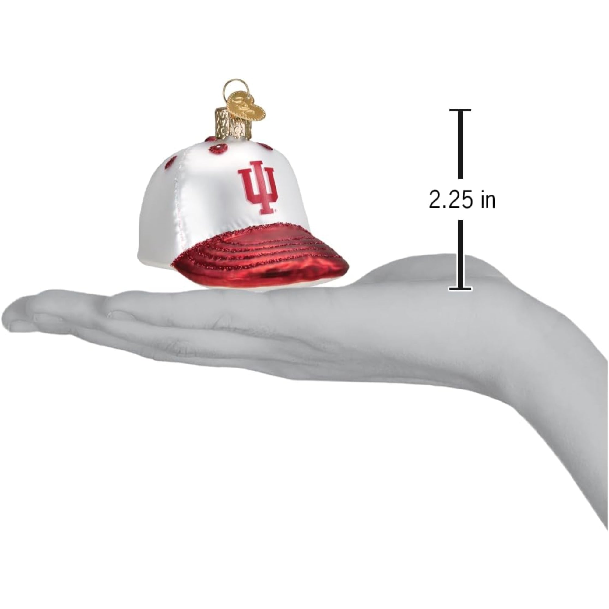Old World Christmas Indiana Baseball Cap Glass Blown Ornament for Christmas Tree