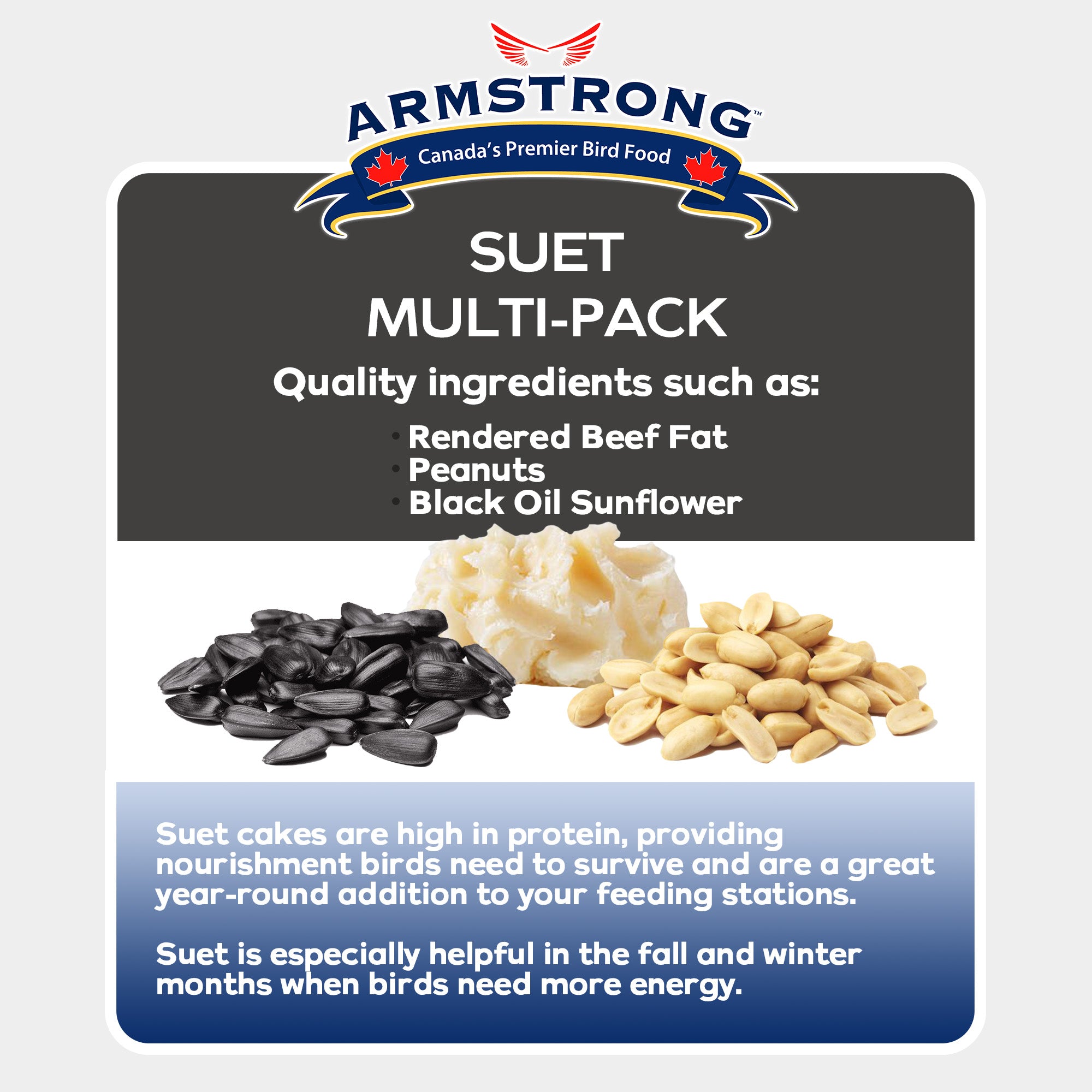 Armstrong Wild Bird Food Royal Jubilee Variety Suet Cake Multi-Pack, 10.6oz (Pack of 12)