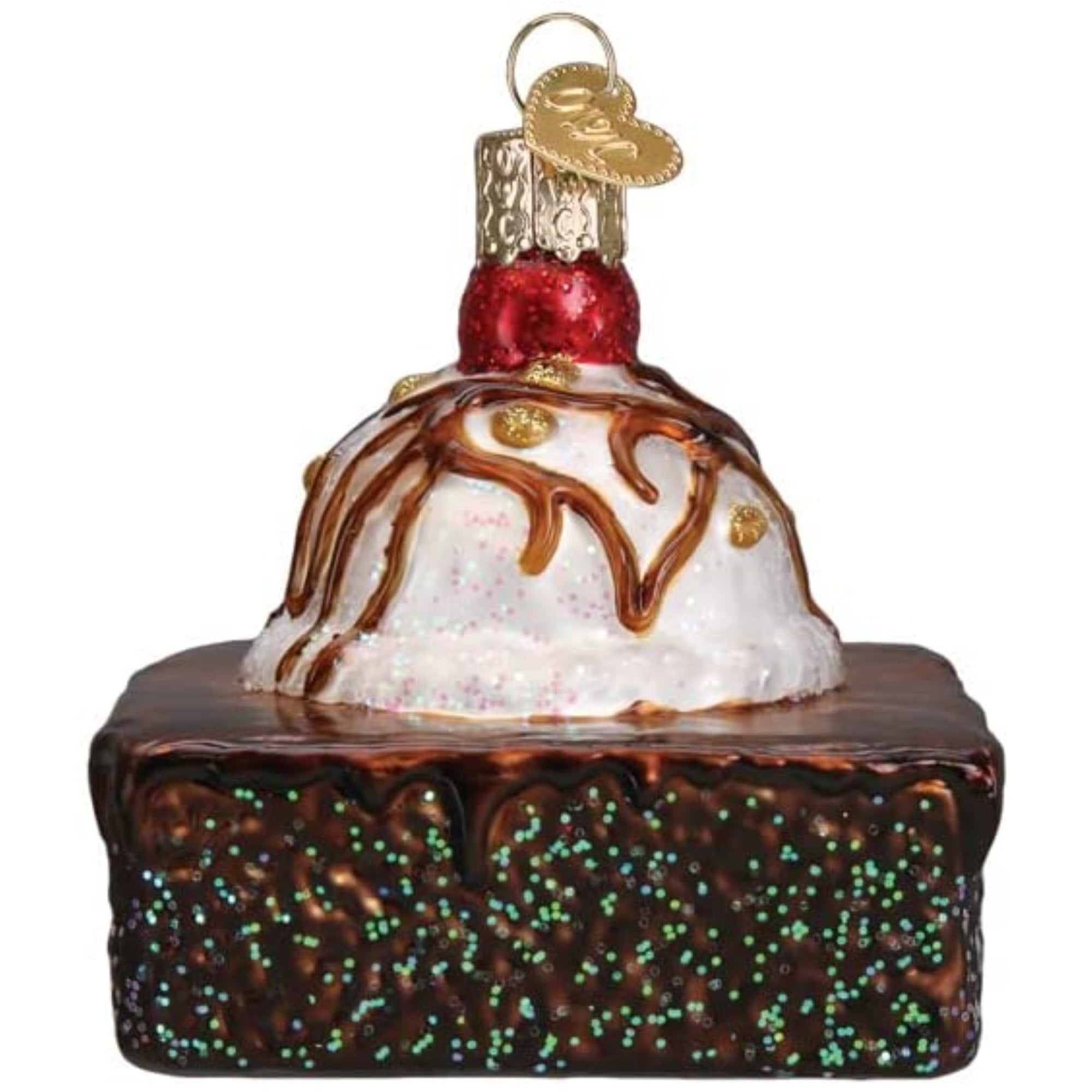 Old World Christmas Glass Blown Tree Ornament, Brownie A La Mode