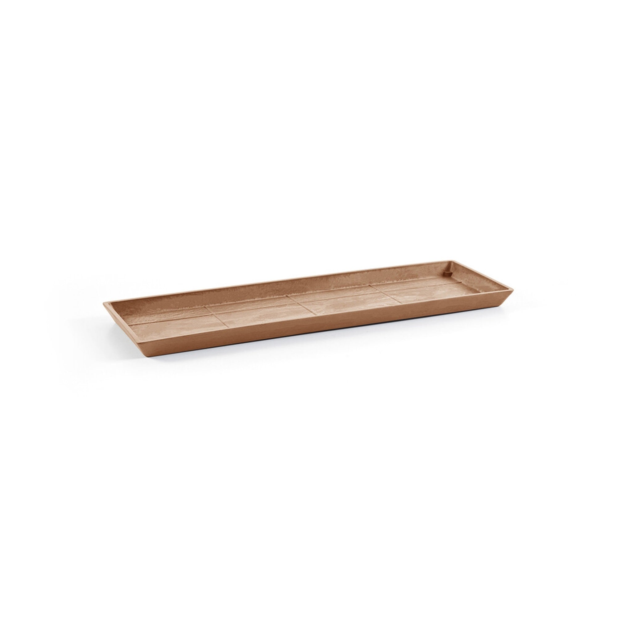 Ecopots Modern Recycled Plastic Rectangular Flower Pot Planter Saucer, Terracotta Color, 17.7"