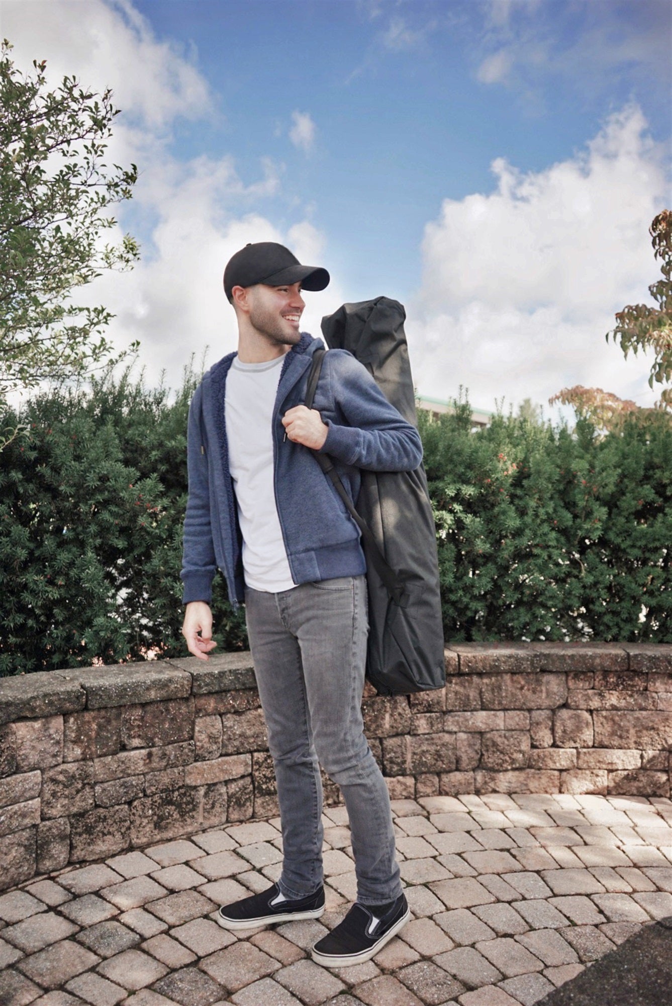 Zenithen Limited Black Roof Outdoor Folding Transportable Canopy Table With Cup Holders, Black