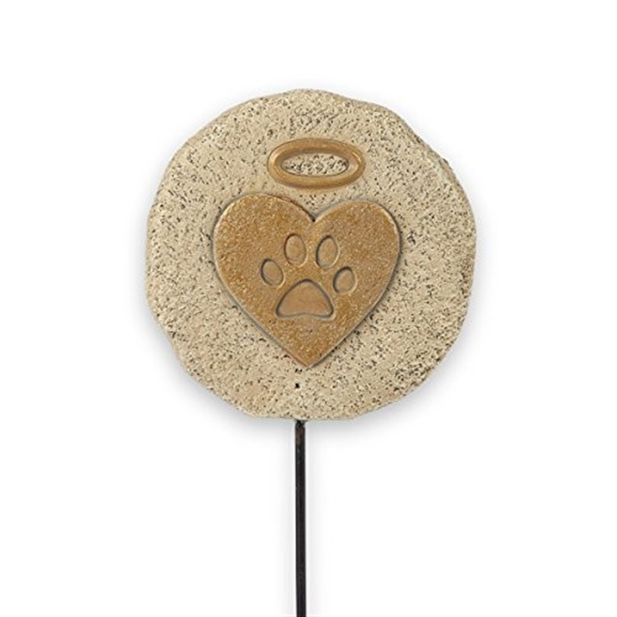 Gerson Pet Sympathy Memorial Garden Stake Grave Marker w/ Heart Paw Print & Halo