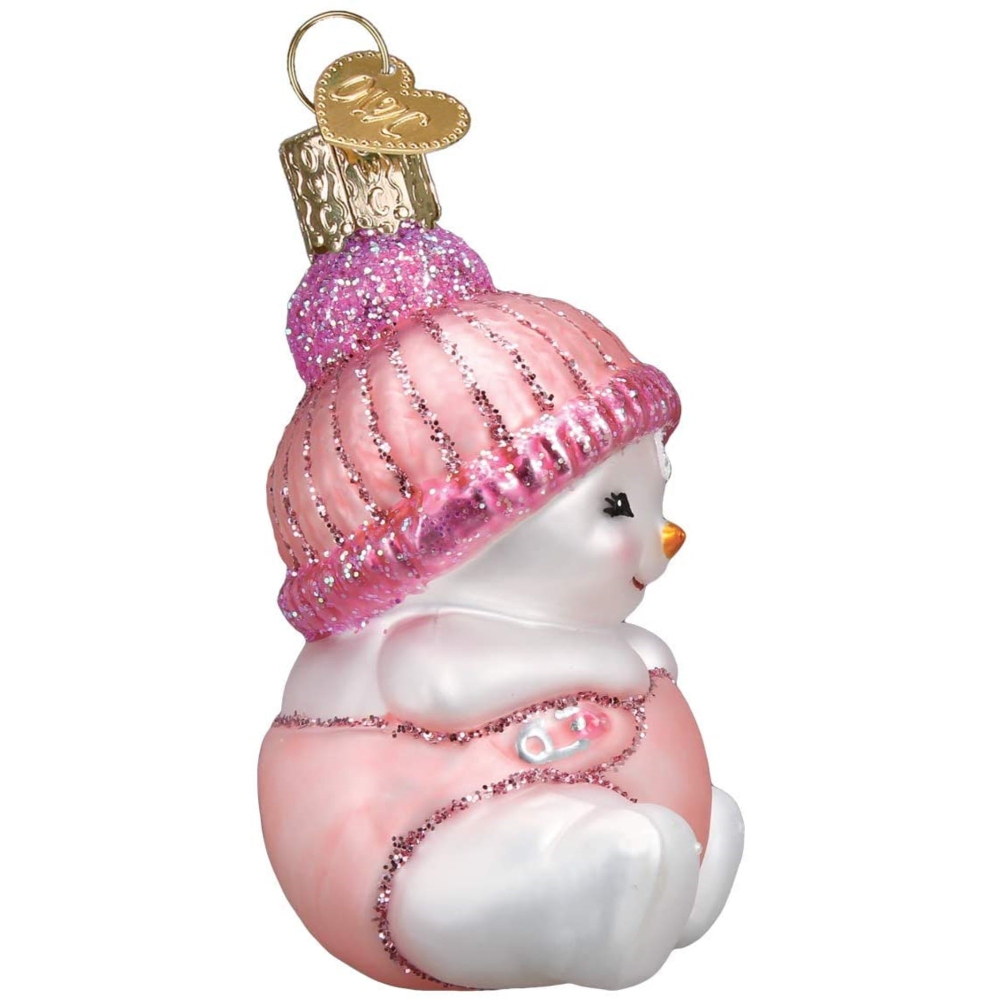 Old World Christmas Blown Glass Ornament for Christmas Tree, Snow Baby Girl