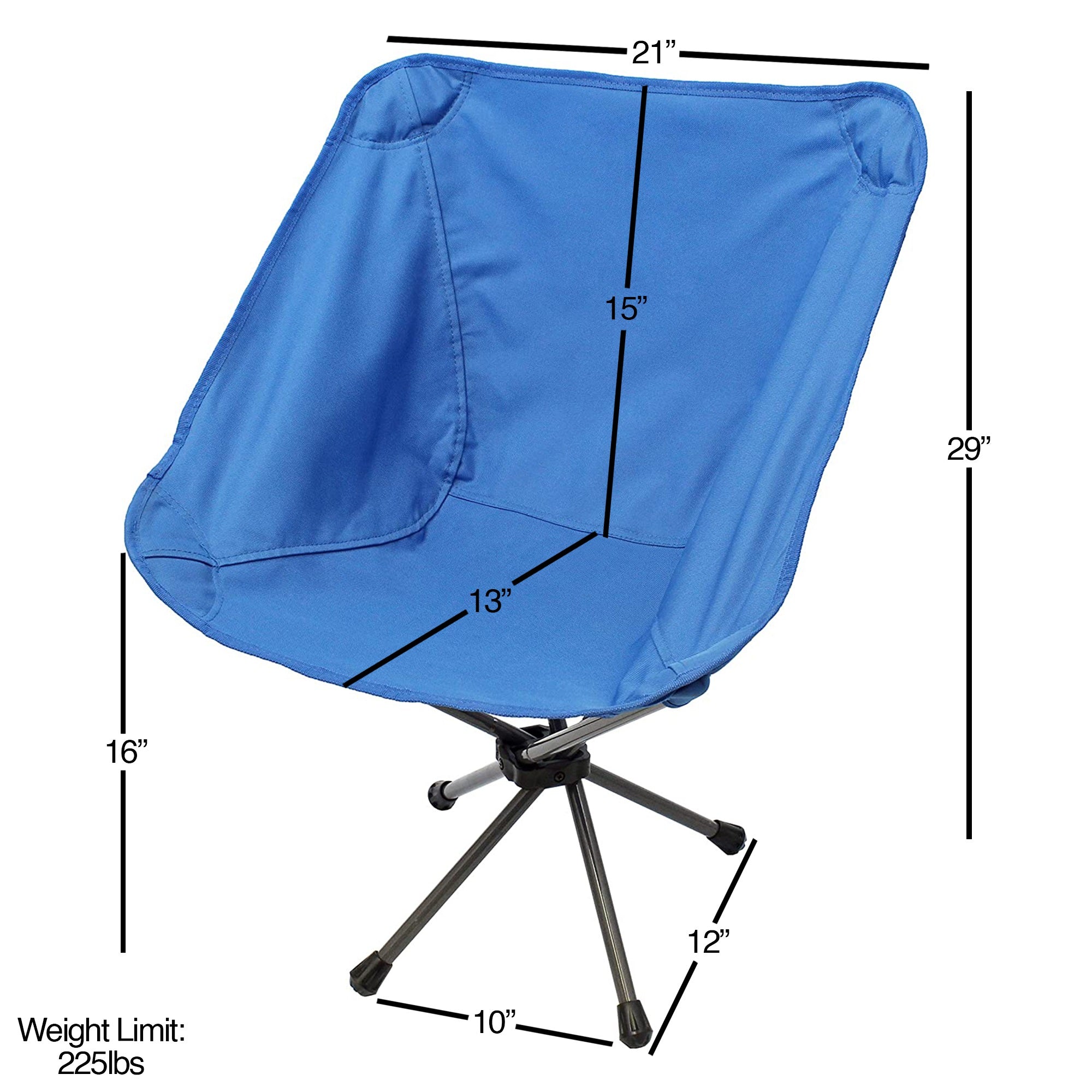 Four Seasons Courtyard Outdoor Compact Travel-Size Bag/Folding Chair, Blue