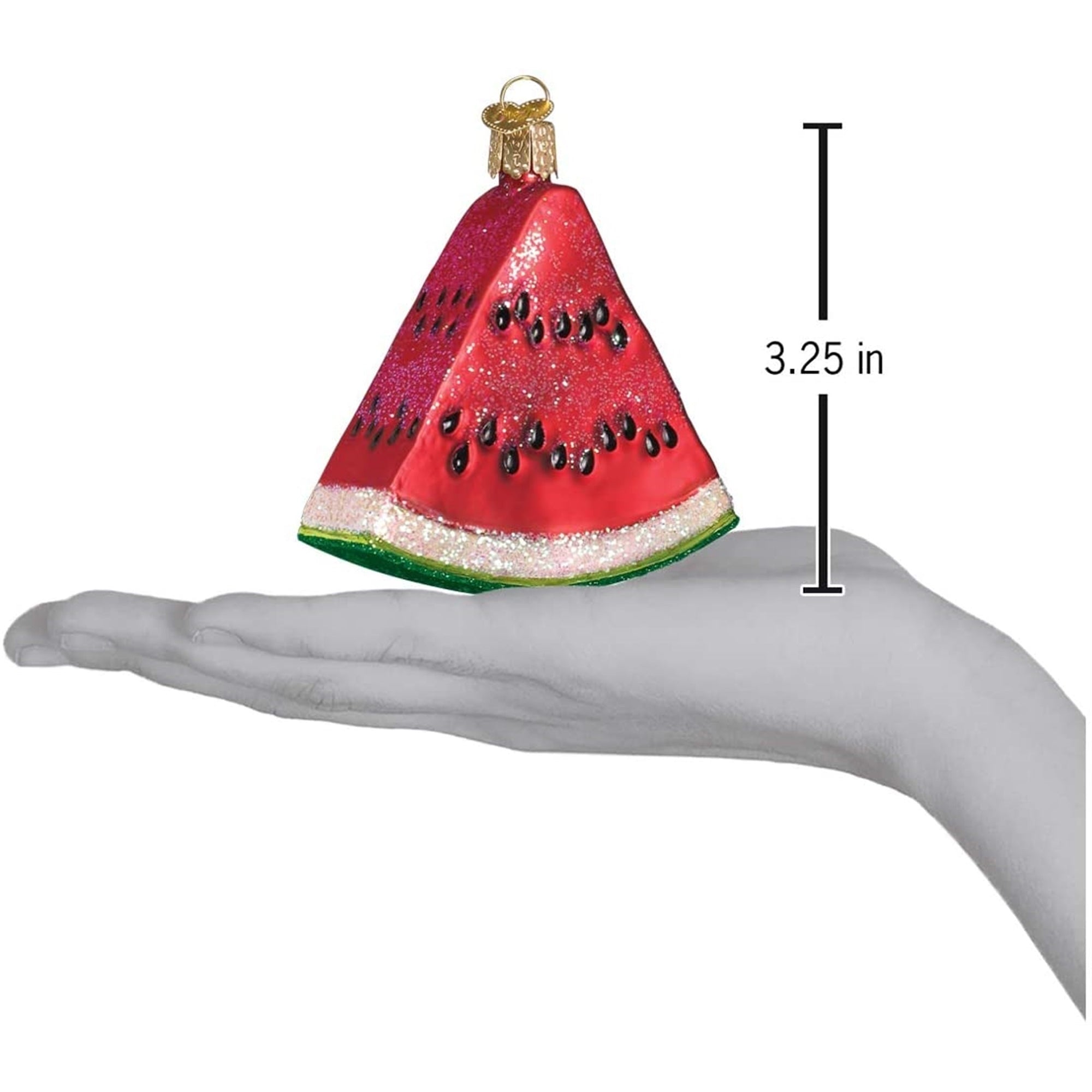 Old World Christmas Blown Glass Ornament for Christmas Tree, Watermelon Wedge