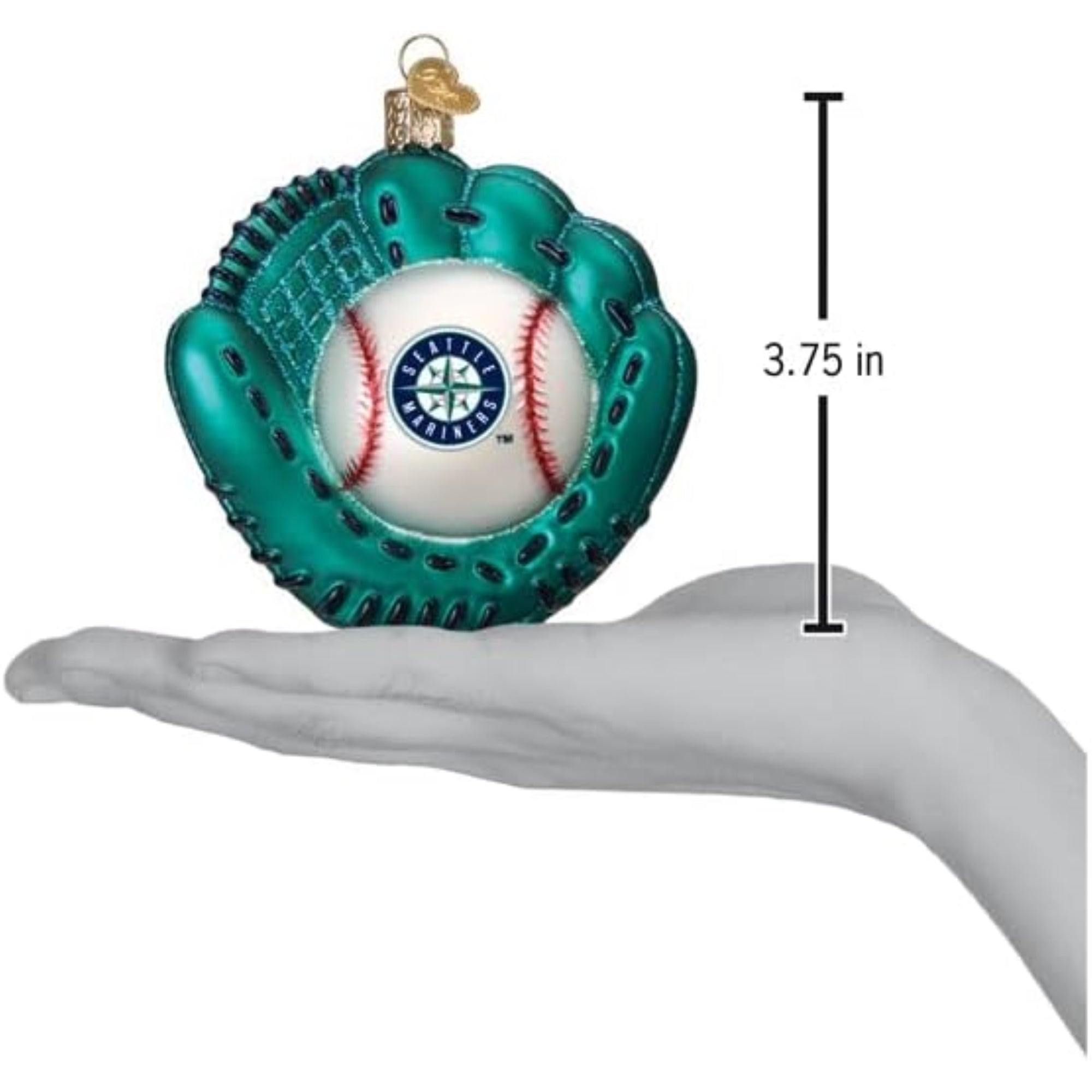 Old World Christmas Blown Glass Ornament for Christmas Tree, Seattle Mariners Baseball Mitt