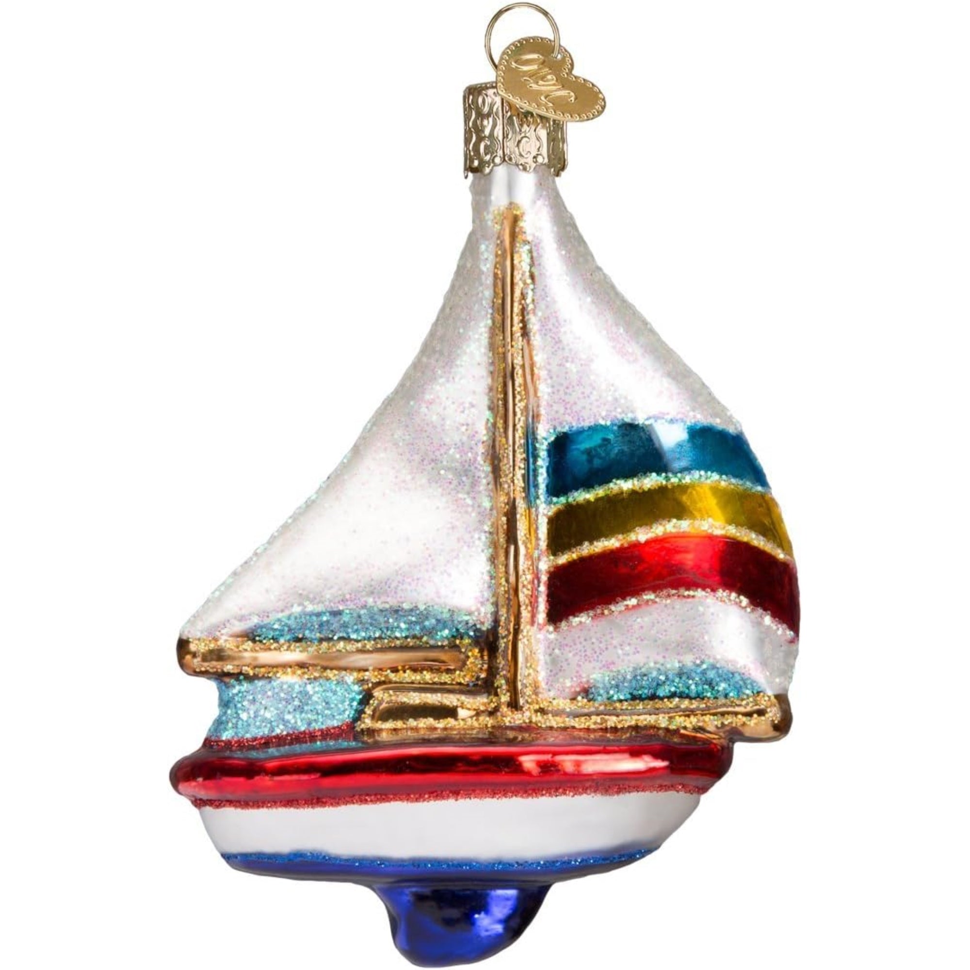 Old World Christmas Blown Glass Ornament for Christmas Tree, Sailboat