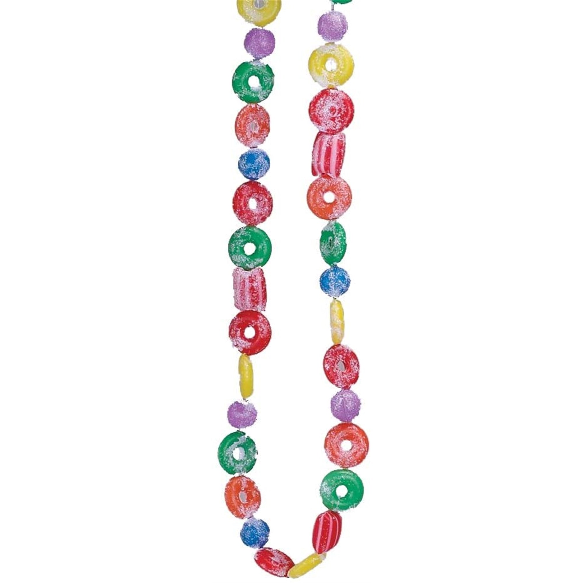 Kurt Adler Plastic Glittered Garland, Life Saver, Ball, and Candy Garland, 6ft