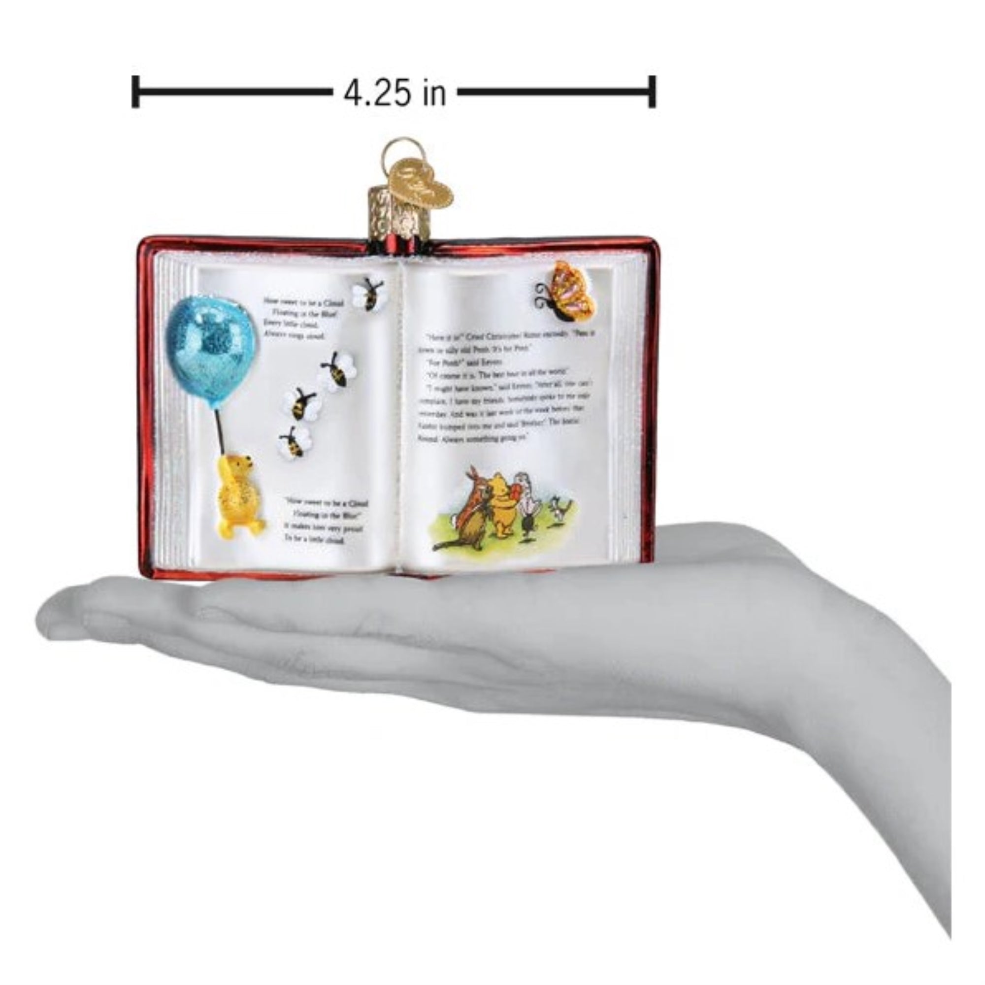 Old World Christmas Blown Glass Ornament for Christmas Tree, Winnie-The-Pooh Book