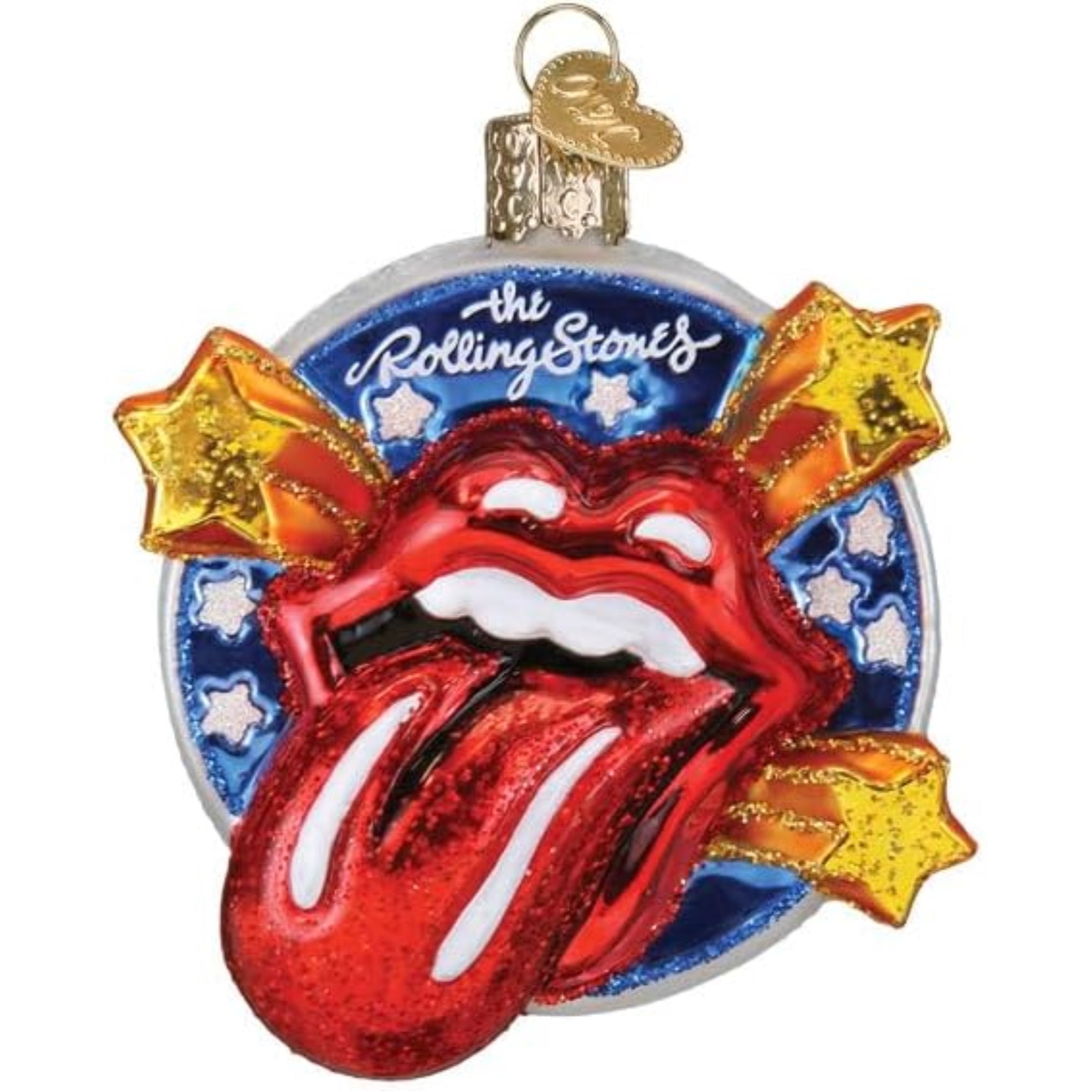 Old World Christmas Blown Glass Ornament for Christmas Tree, The Rolling Stones Tongue (with OWC Gift Box)