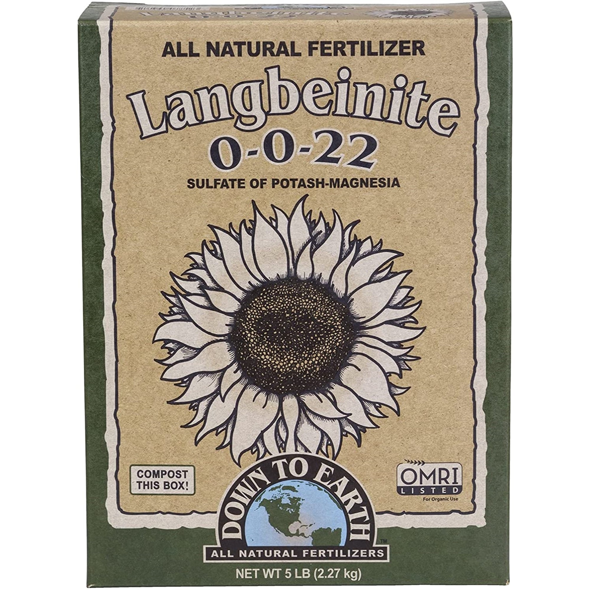 Down To Earth Organic Langbeinite Fertilizer Mix 0-0-22