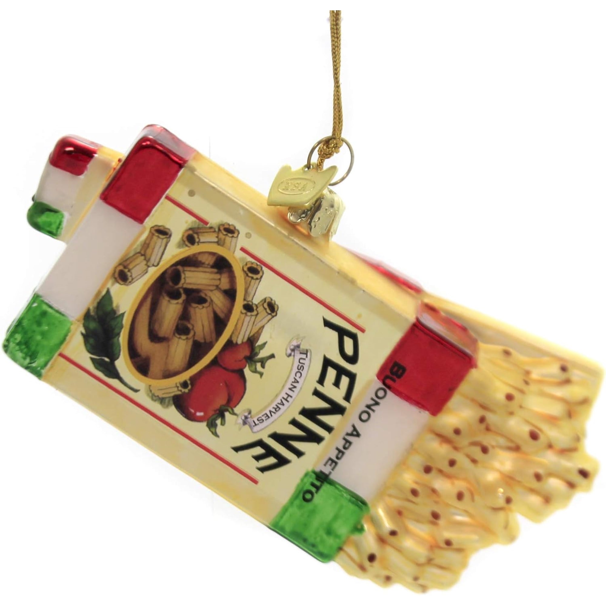 Kurt Adler Noble Gems Glass Ornament for Christmas Tree, Pasta Boxes