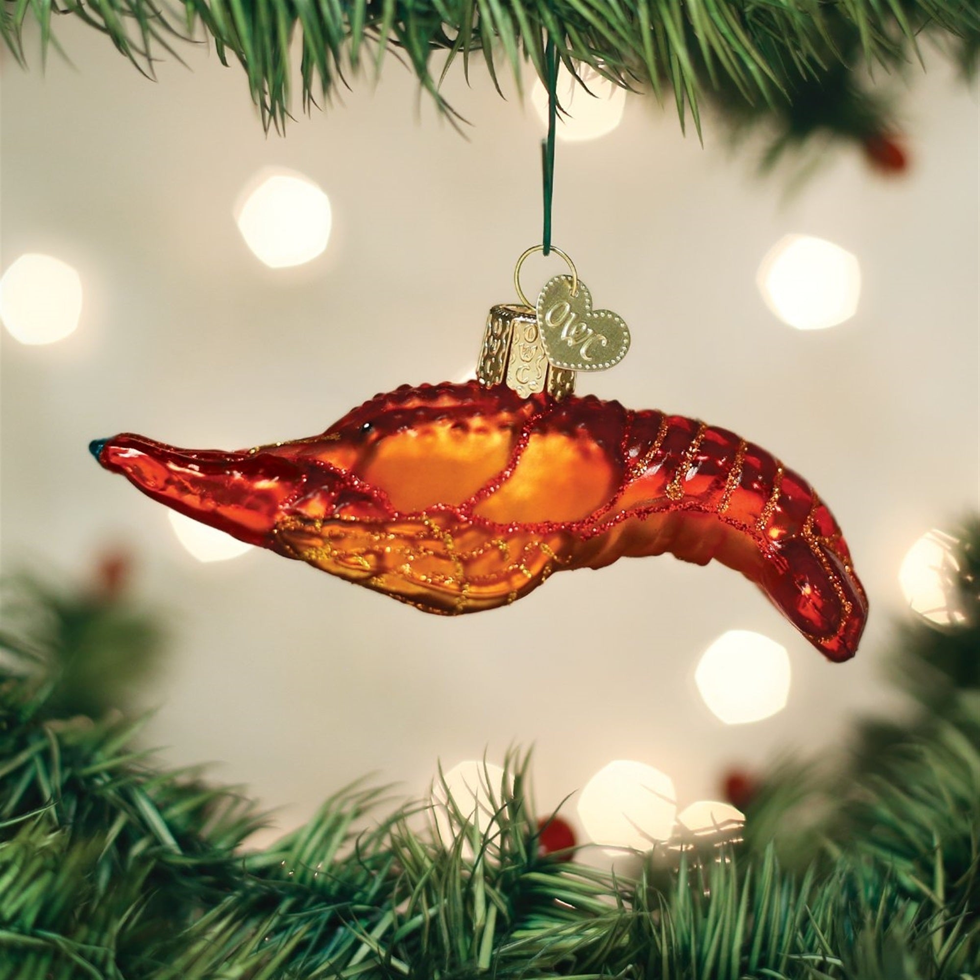 Old World Christmas Blown Glass Ornament for Christmas Tree, Crawfish