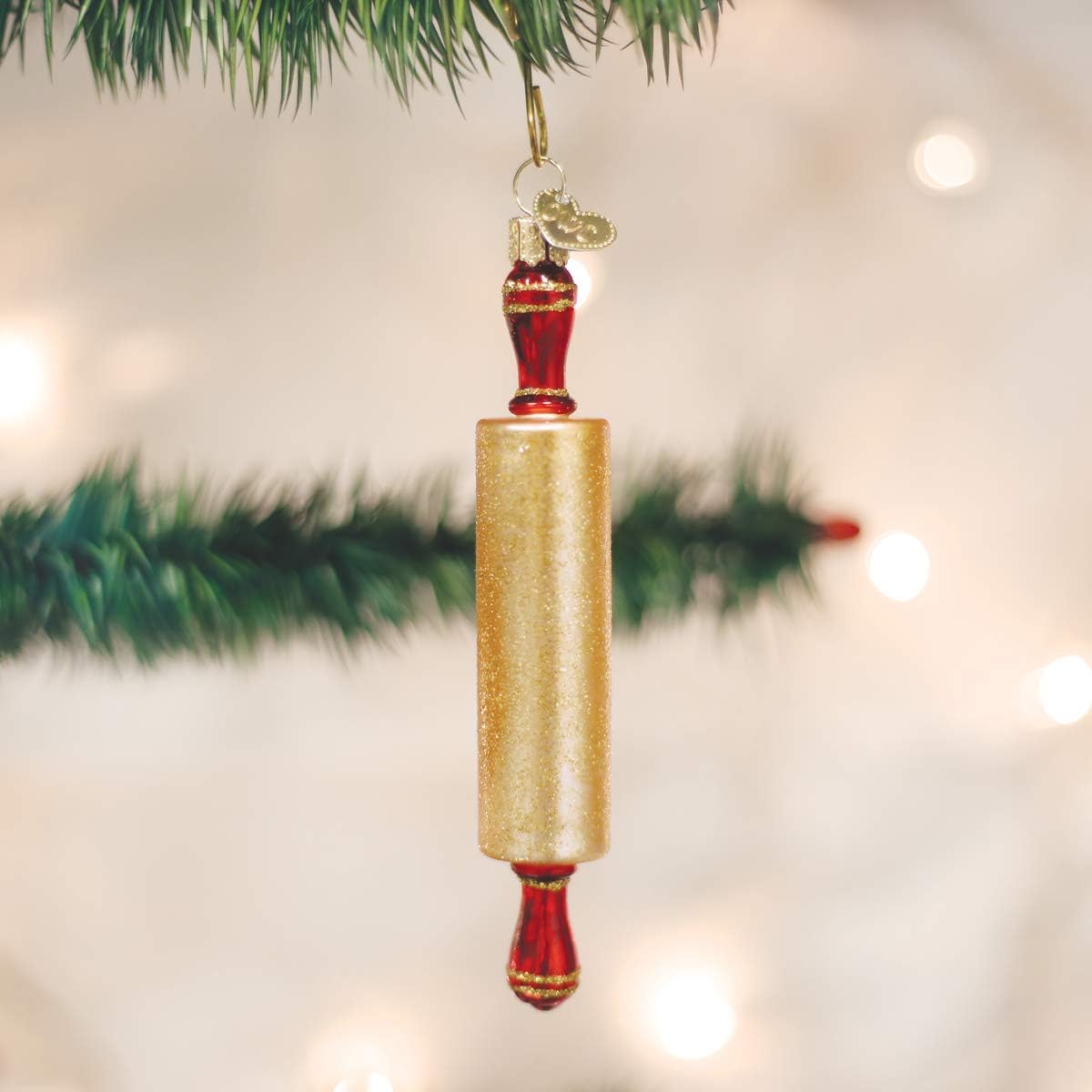 Old World Christmas Glass Blown Rolling Pin Ornament