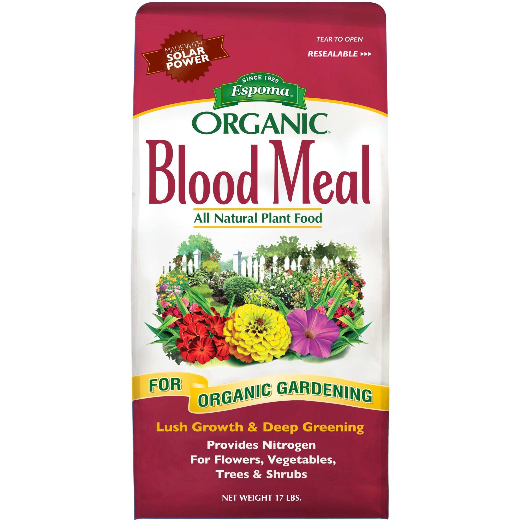 Espoma Organic Blood Meal 12-0-0 All-Natural Plant Food, Provides Nitrogen for Organic Gardening, for Flowers, Vegetables, Trees & Shrubs