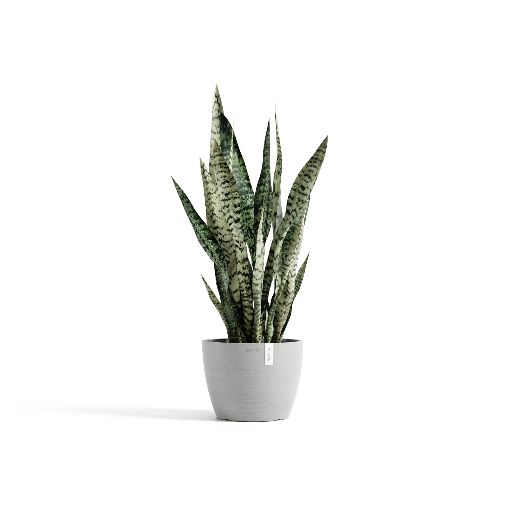 EcoPots Stockholm Durable Indoor/Outdoor Modern Round Recycled Plastic Planter Flower Pot