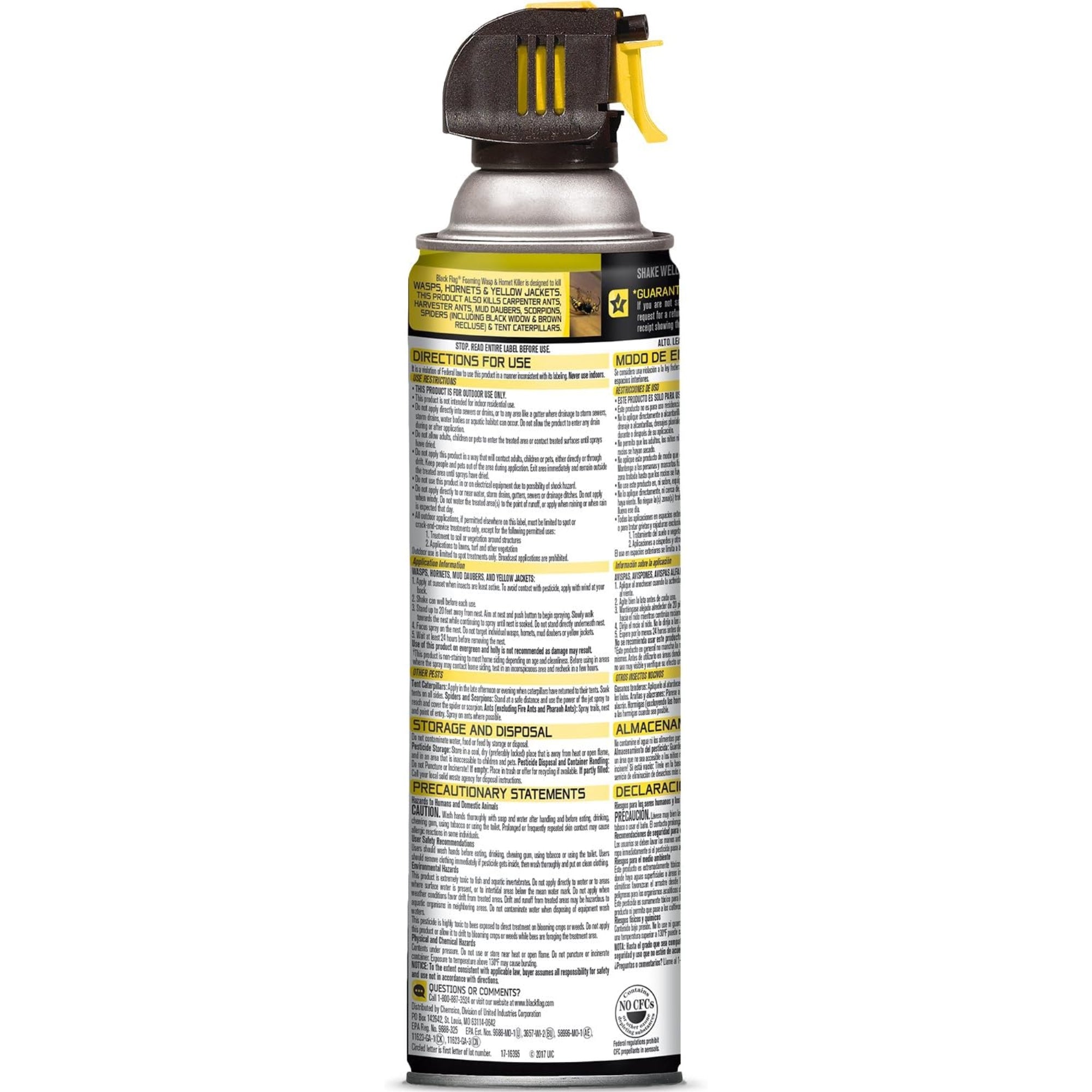 Black Flag Foaming Wasp & Hornet Killer, Kills Wasps and Hornets Nests By Contact, 14 Ounce (Aerosol Spray)