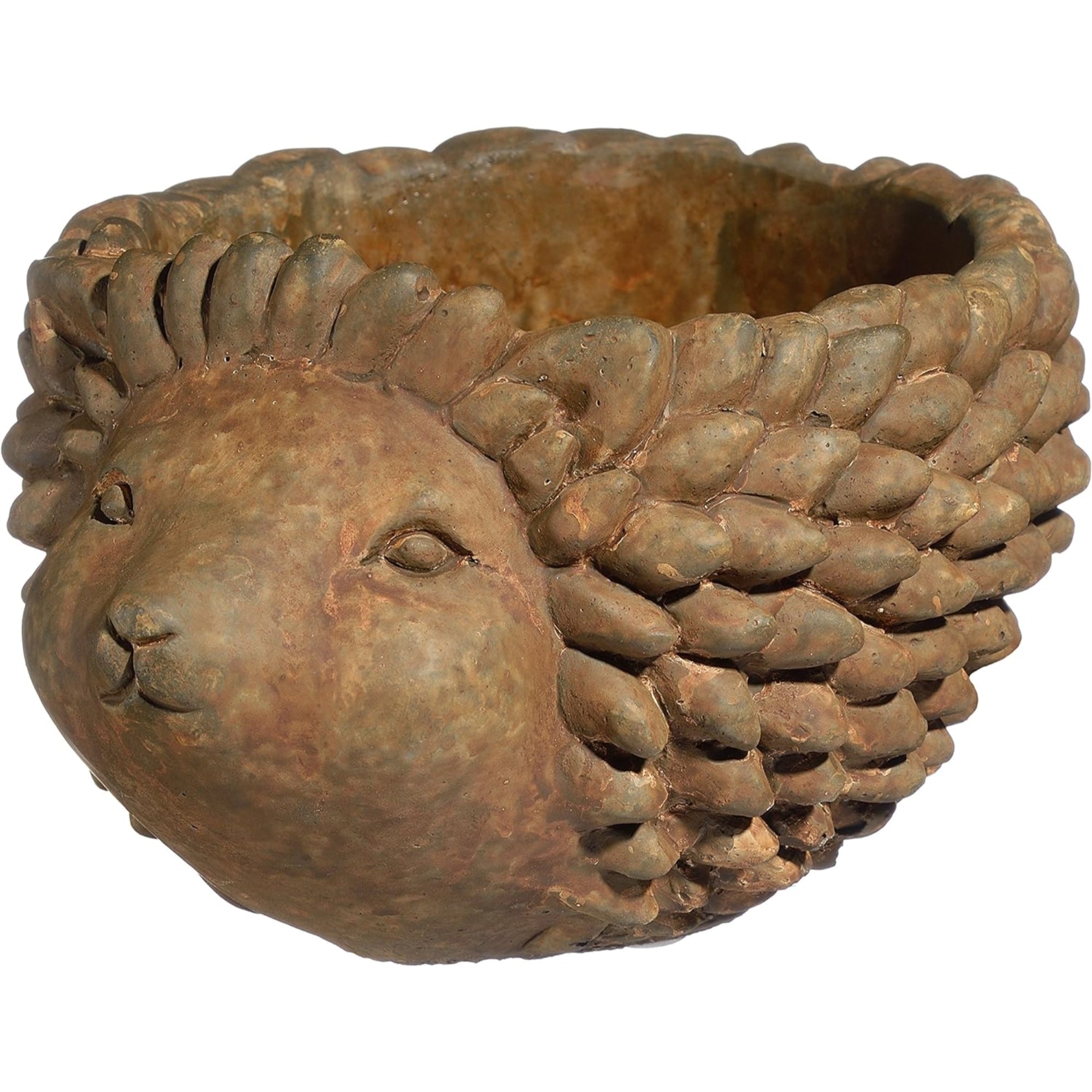 Classic Home and Garden Cement Buddies Indoor/Outdoor Planter with Drainage Hole, Hedgehog