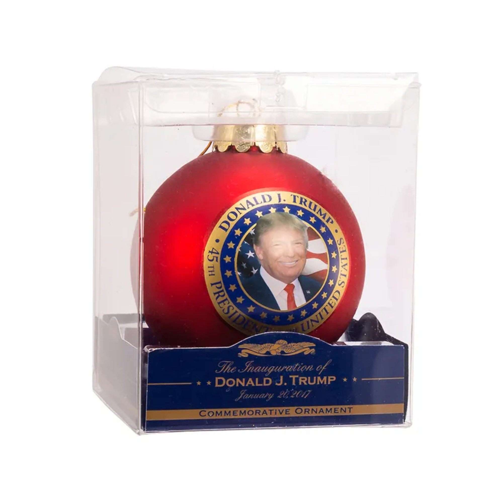 Kurt Adler President Trump Glass Ball Christmas Ornament, 80mm