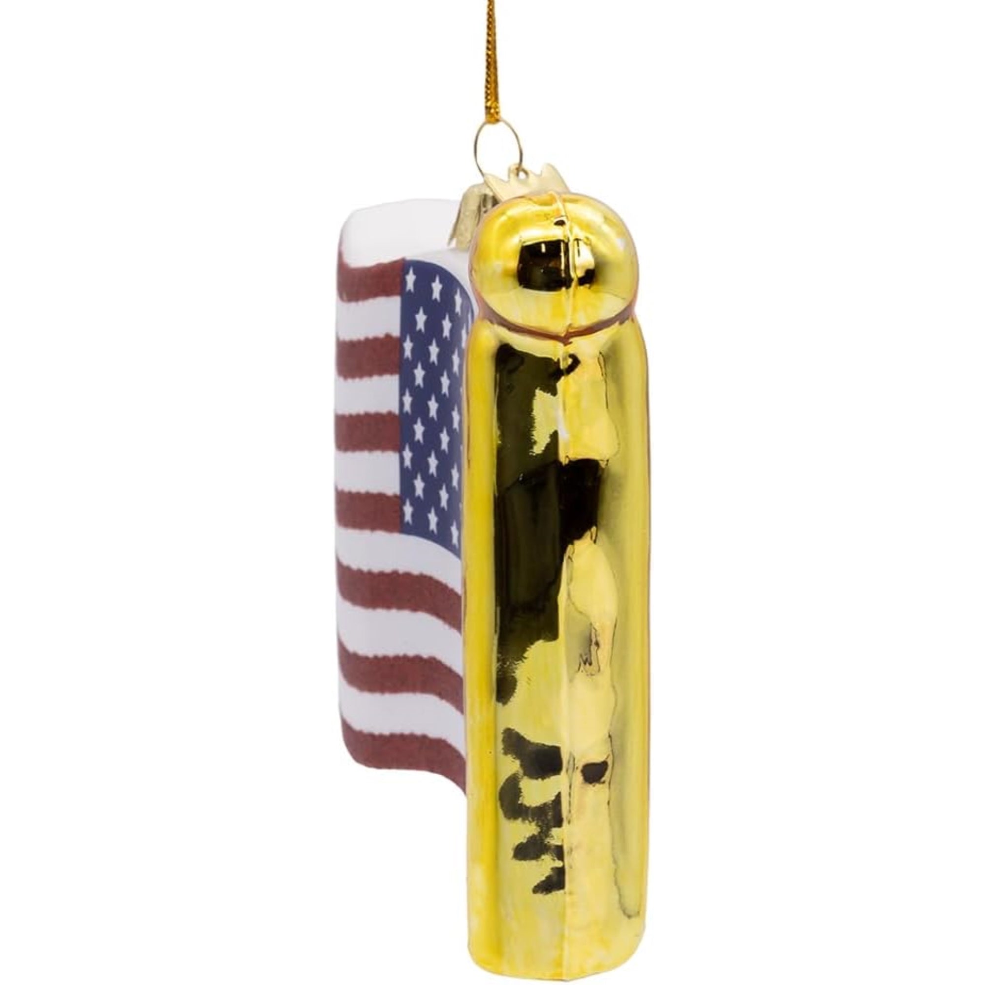 Kurt Adler Nobel Gems Collection Glass Christmas Ornament, American Flag