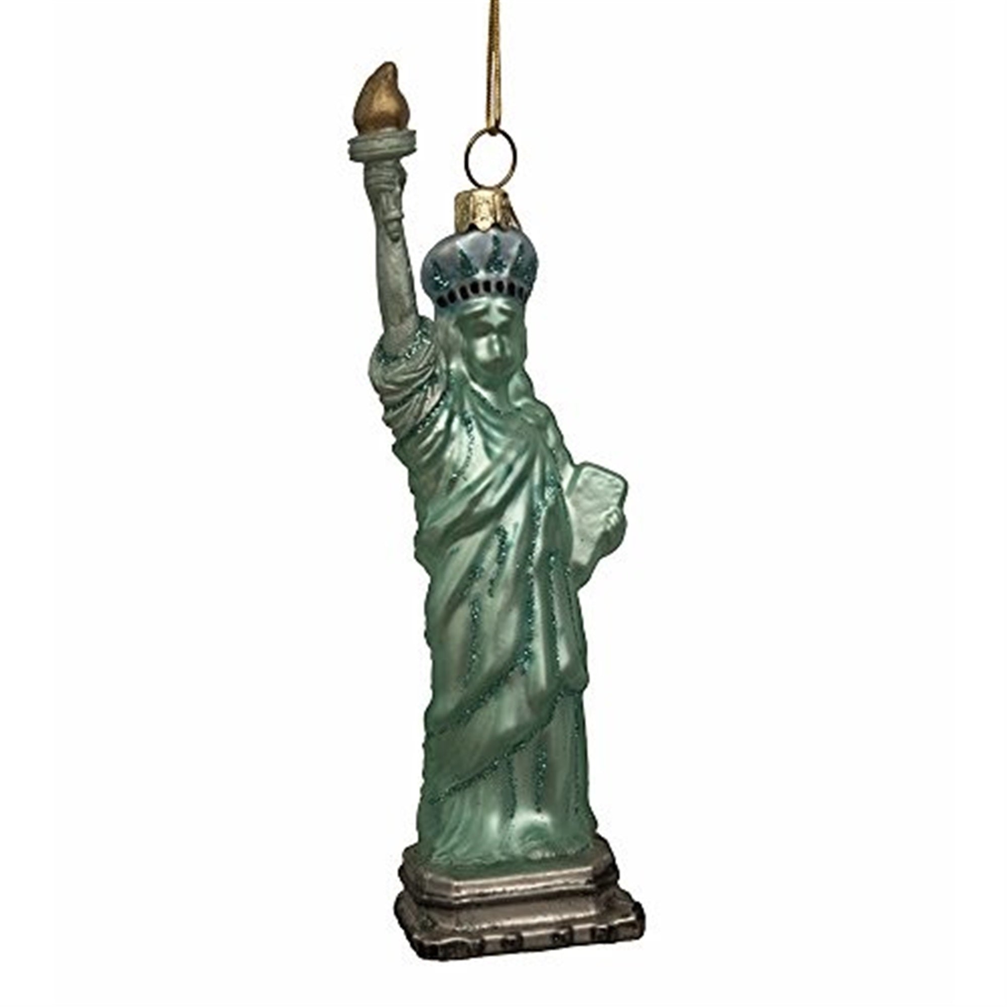 Kurt Adler Noble Gems Glass Ornament for Christmas Tree, Statue of Liberty, 5.5in