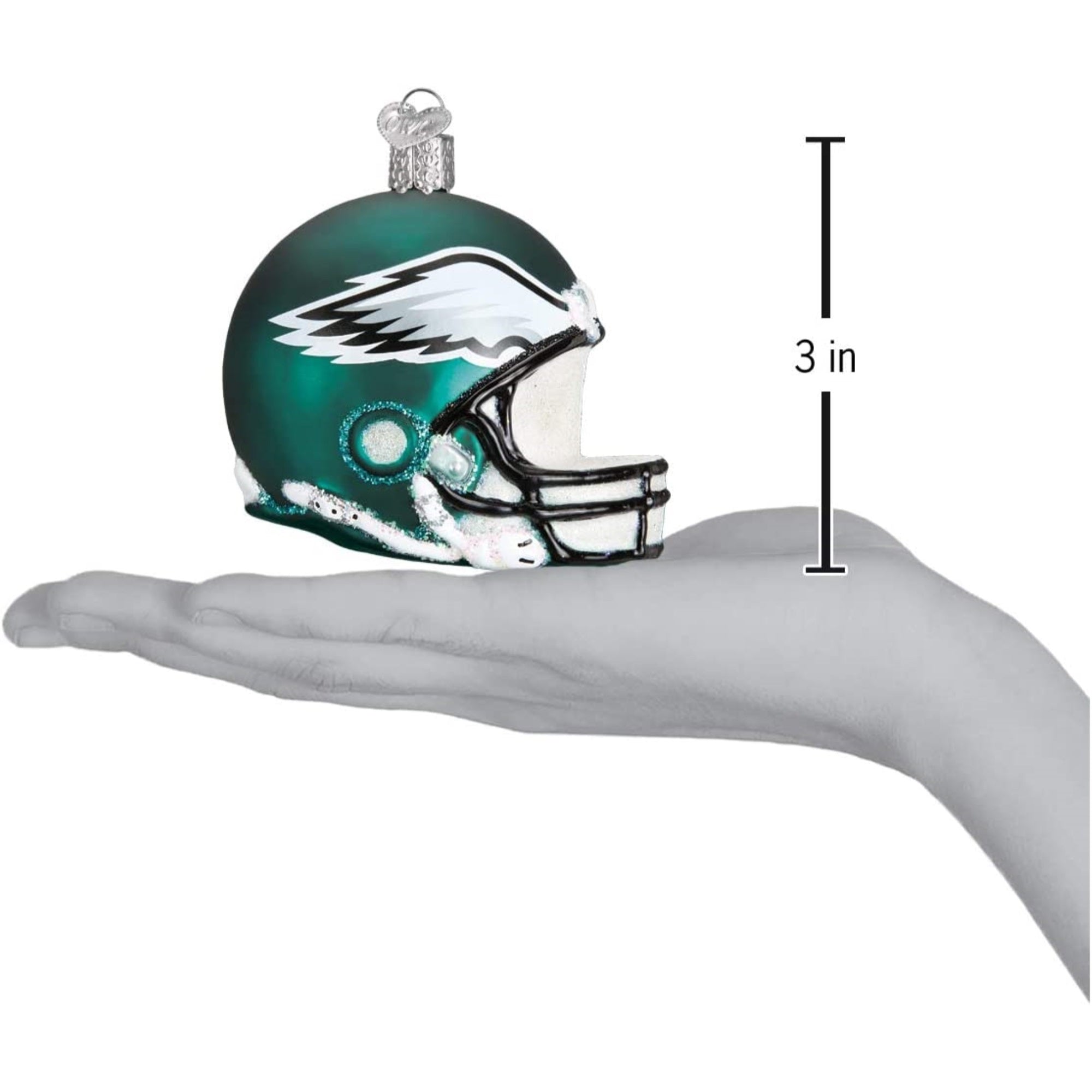 Old World Christmas Blown Glass Ornament for Christmas Tree, Philadelphia Eagles Helmet