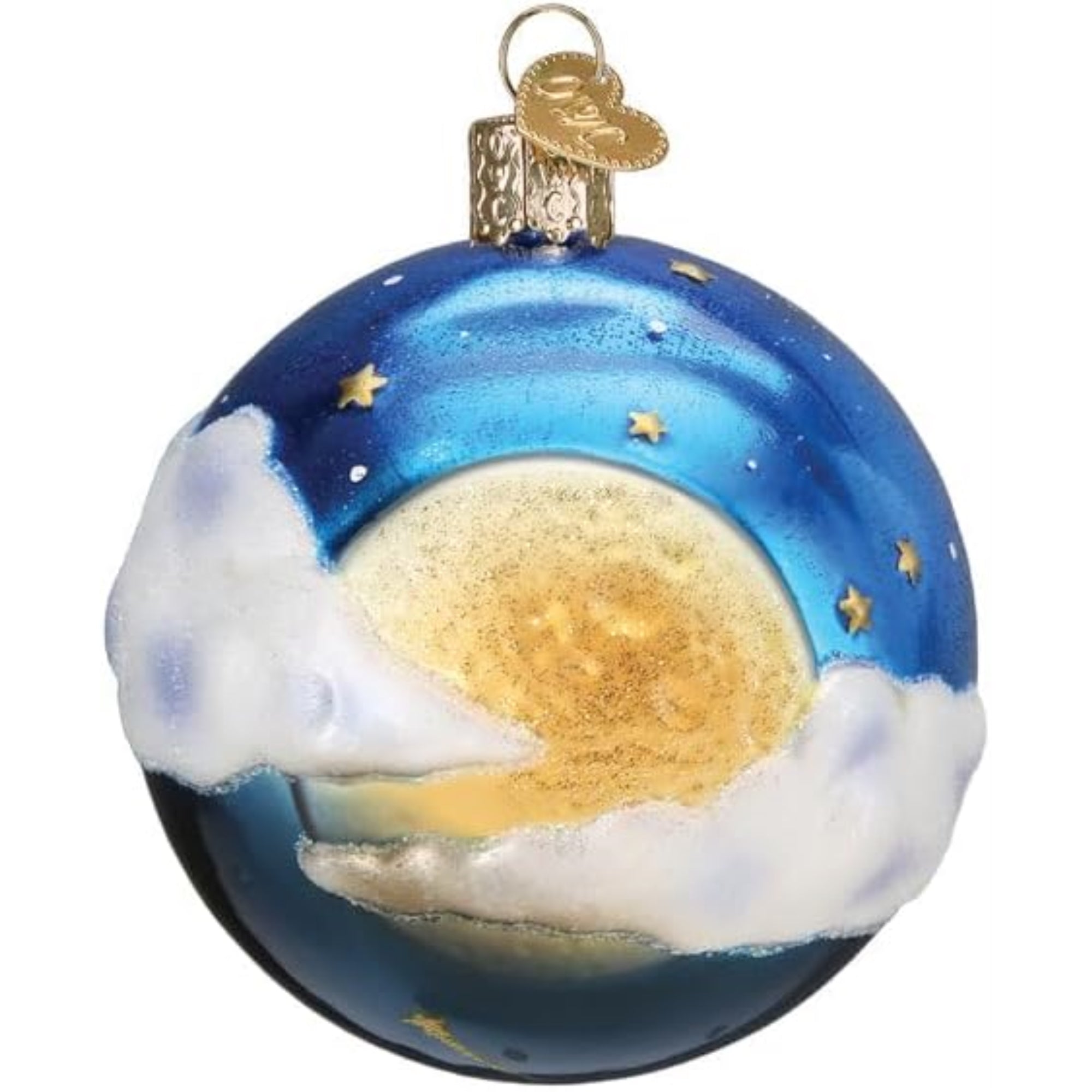 Old World Christmas Blown Glass Ornament for Christmas Tree, Moonglow Round (with OWC Gift Box)