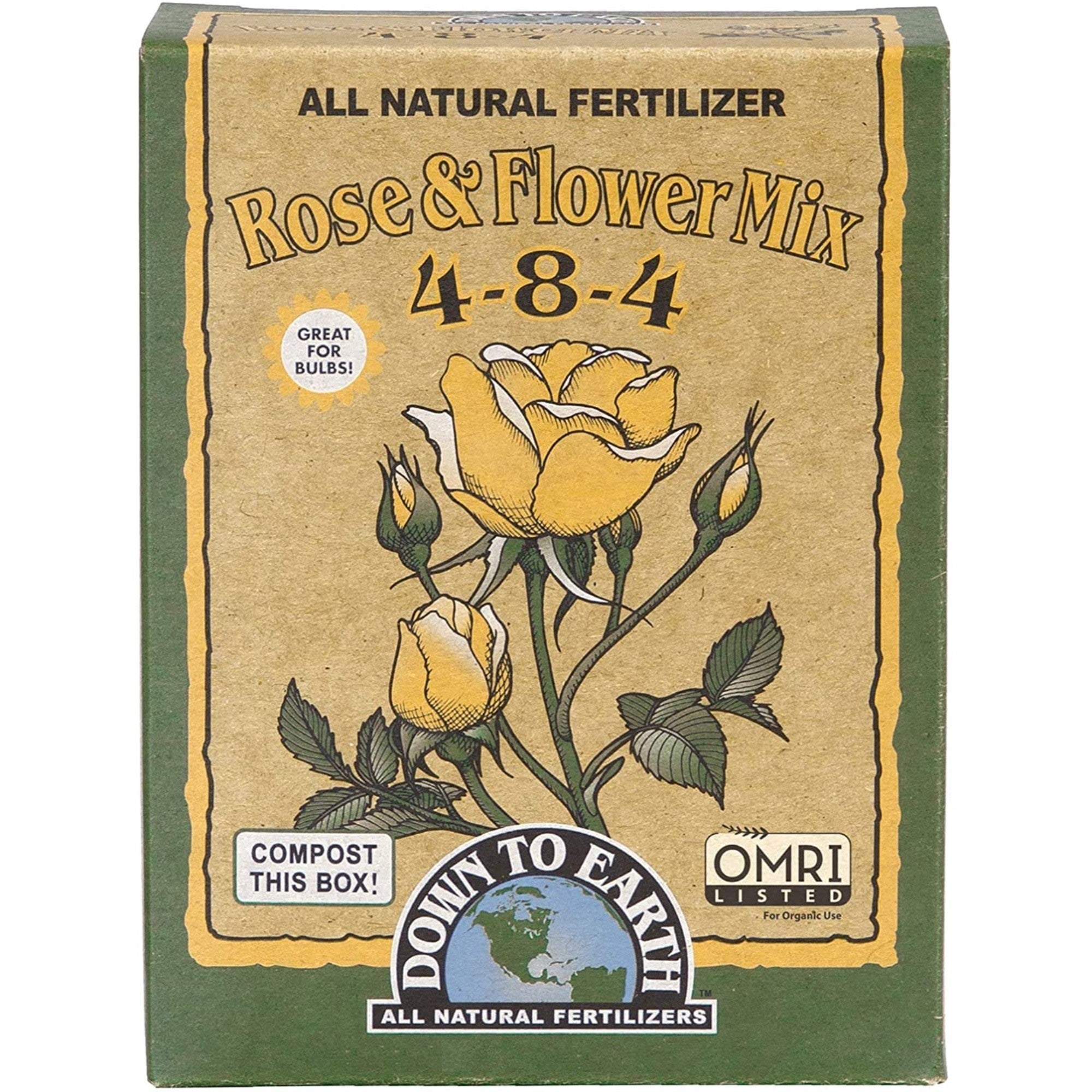 Down To Earth Organic Rose & Flower Fertilizer Mix 4-8-4