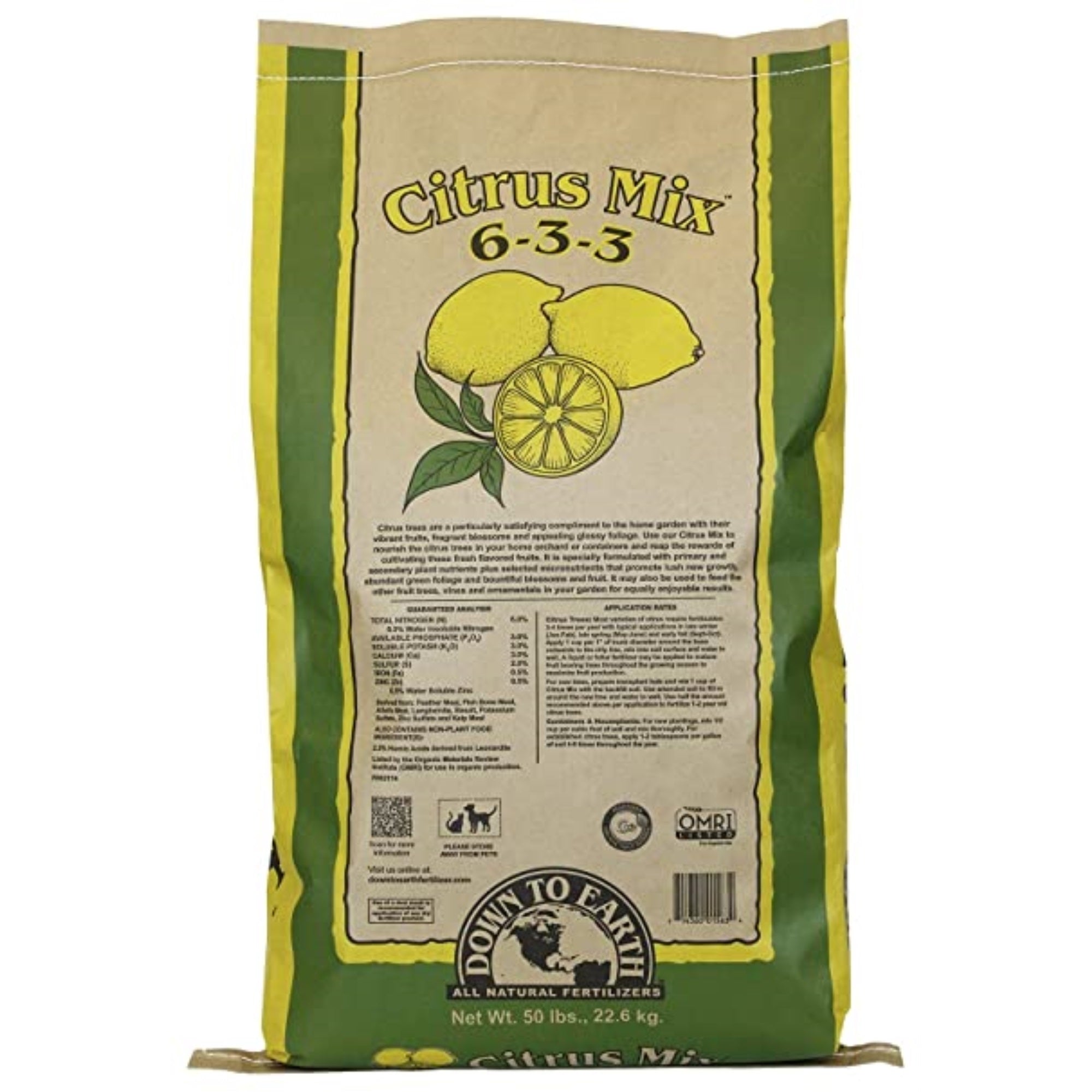 Down To Earth Organic Citrus Fertilizer Mix 6-3-3