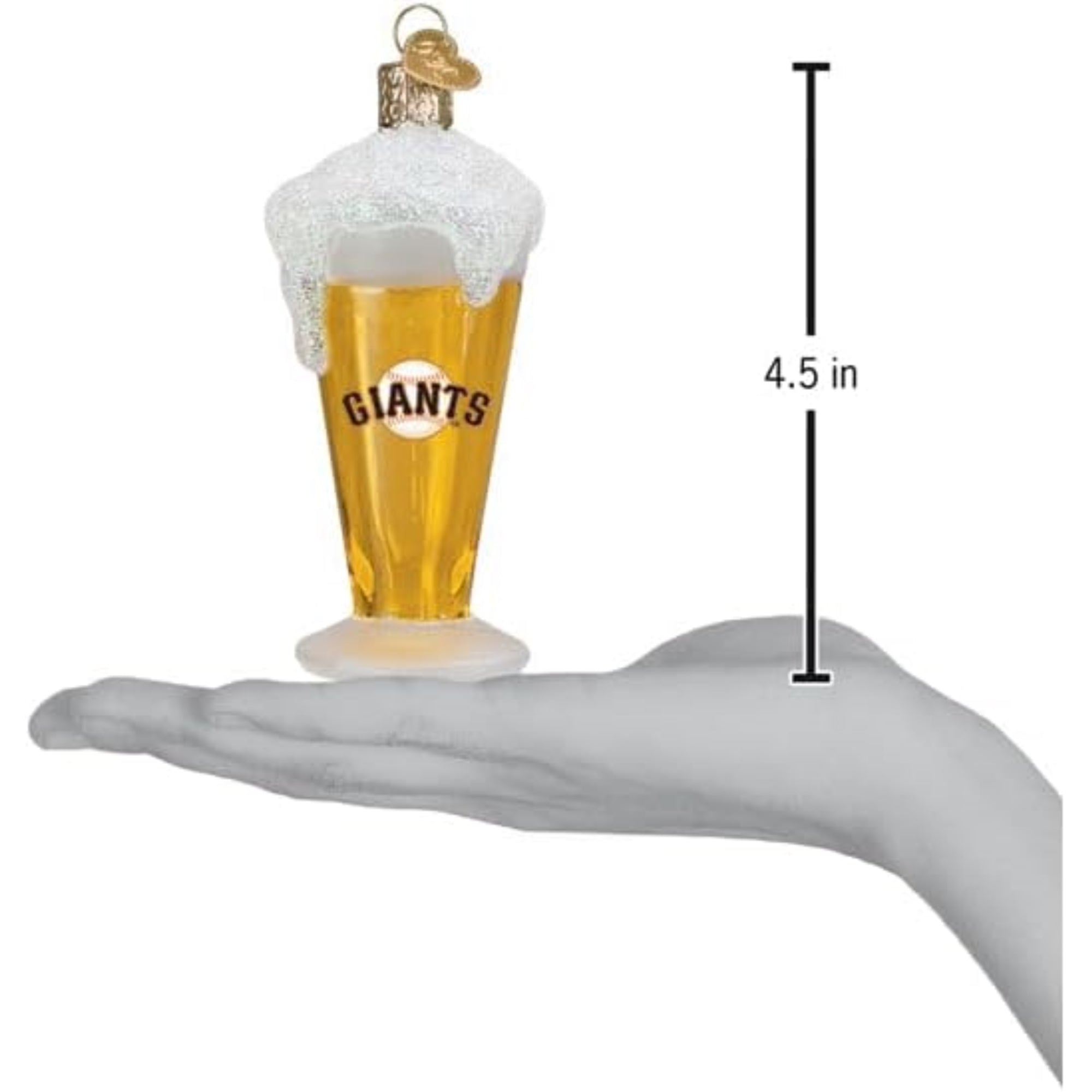 Old World Christmas Blown Glass Ornament for Christmas Tree, San Francisco Giants Beer Glass