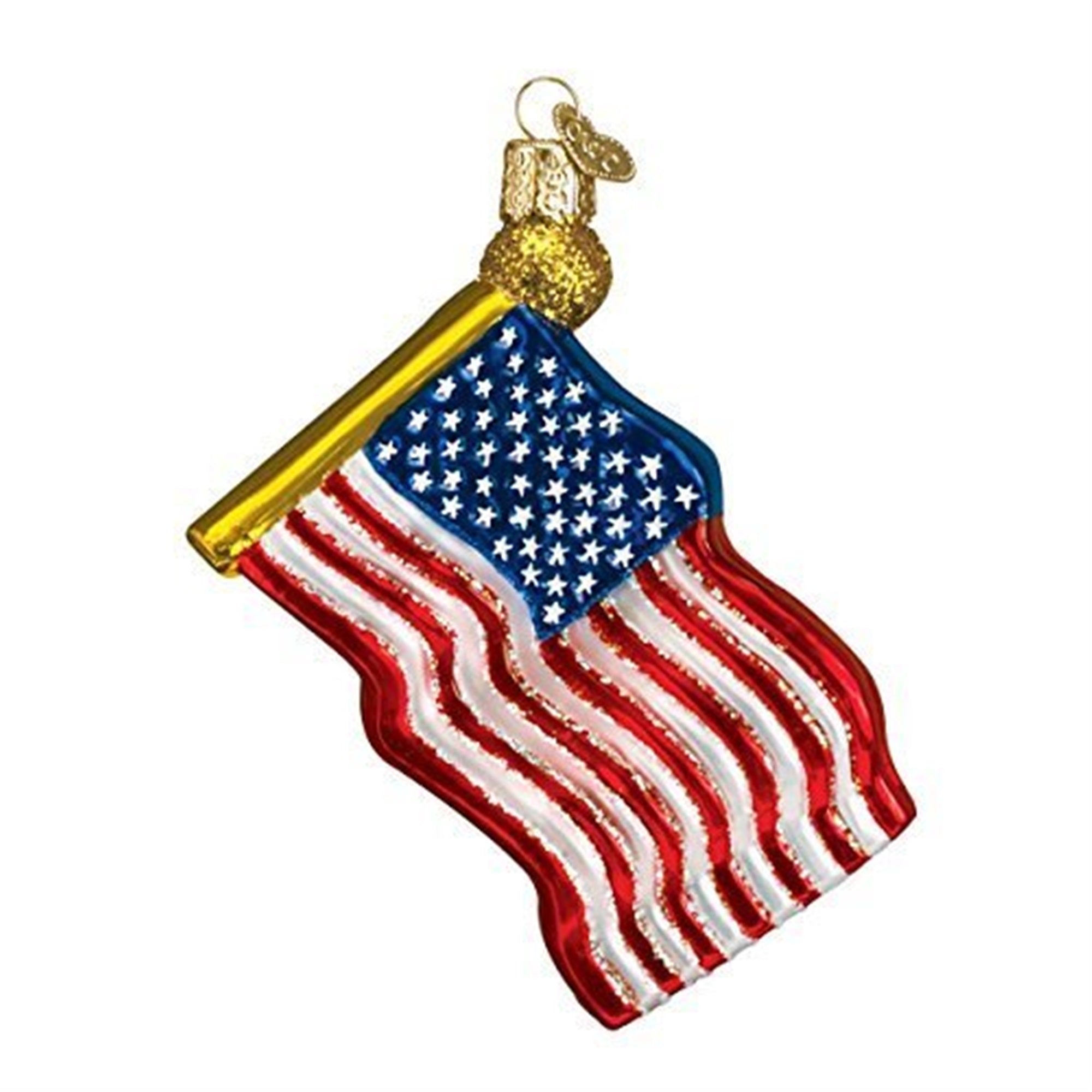 Old World Christmas Blown Glass Ornament for Christmas Tree, Star Spangled Banner