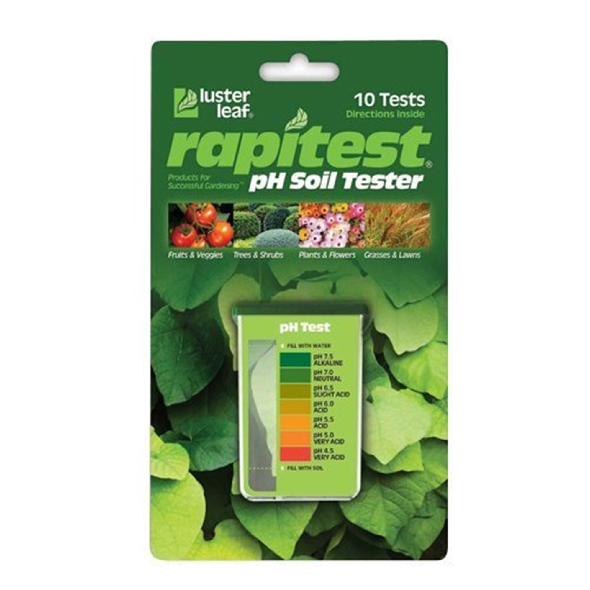 Luster Leaf Rapitest pH Soil Tester — Easy Lawn, Garden & Plant Testing (10 Pack)
