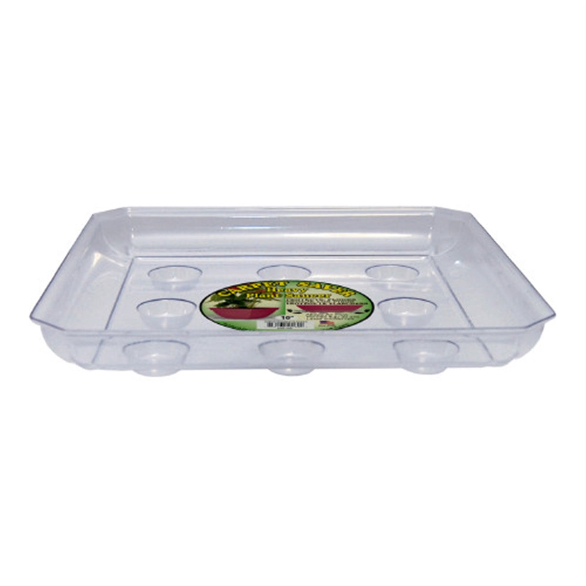 Curtis Wagner Clear Carpet Saver Heavy Duty Square Plant Saucer, 8"