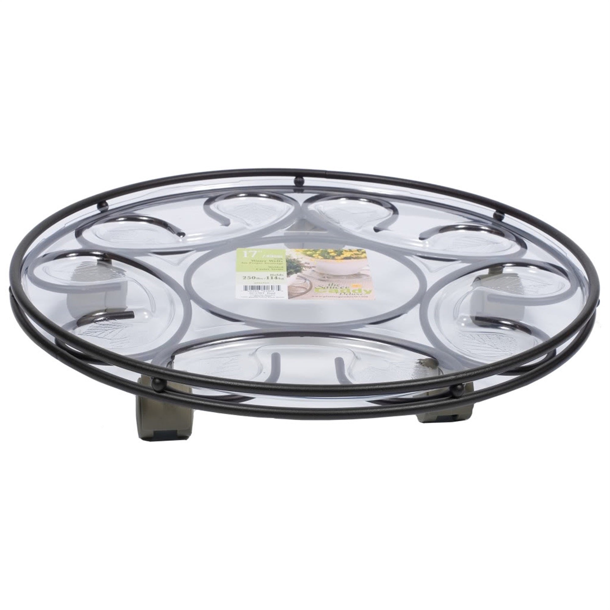 Plastec Steel Frame Caddy Deluxe with Casters, Black