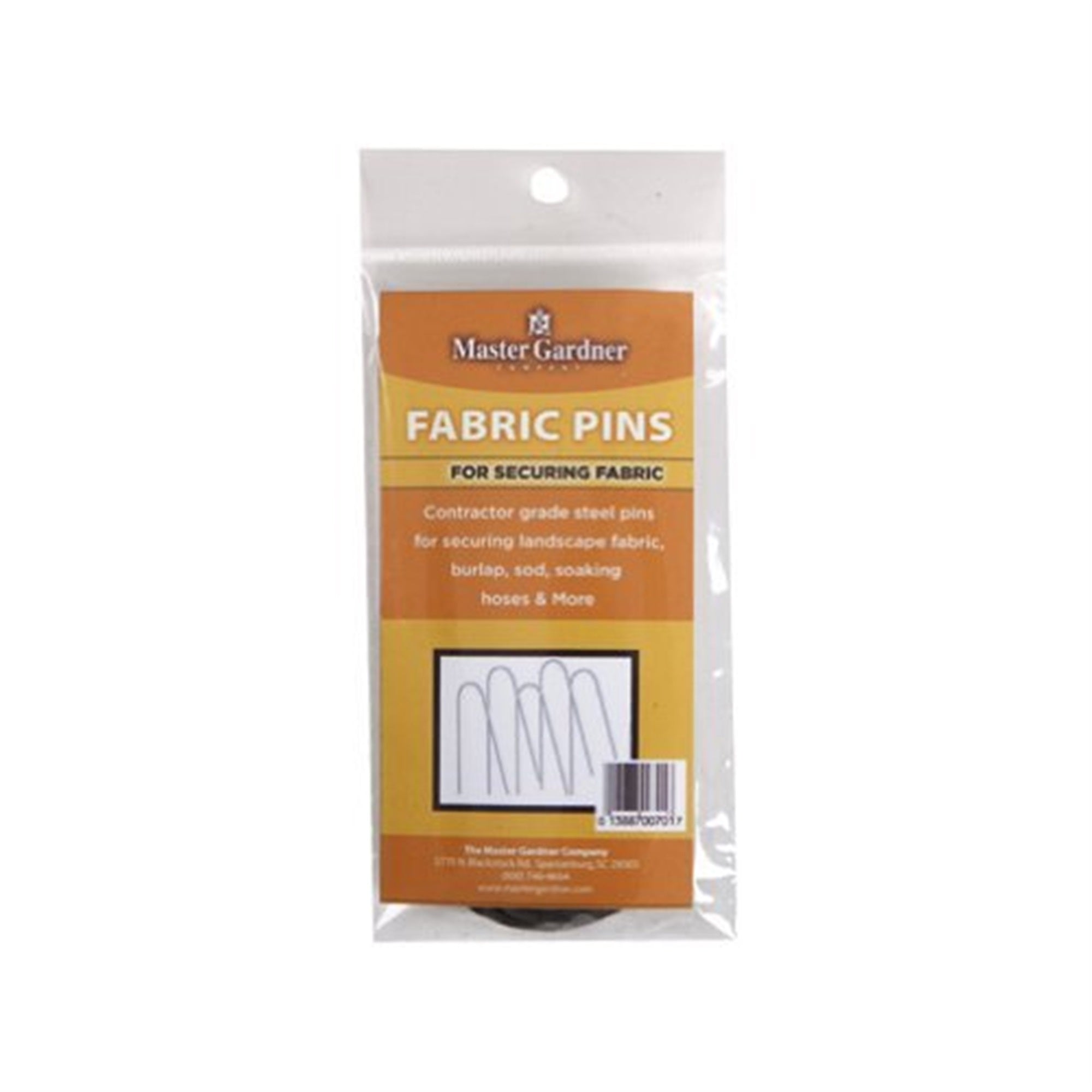 Master Gardner Contractor Grade 6" Steel Landscape Fabric Pins for Outdoor and Craft Projects, Pack of 10